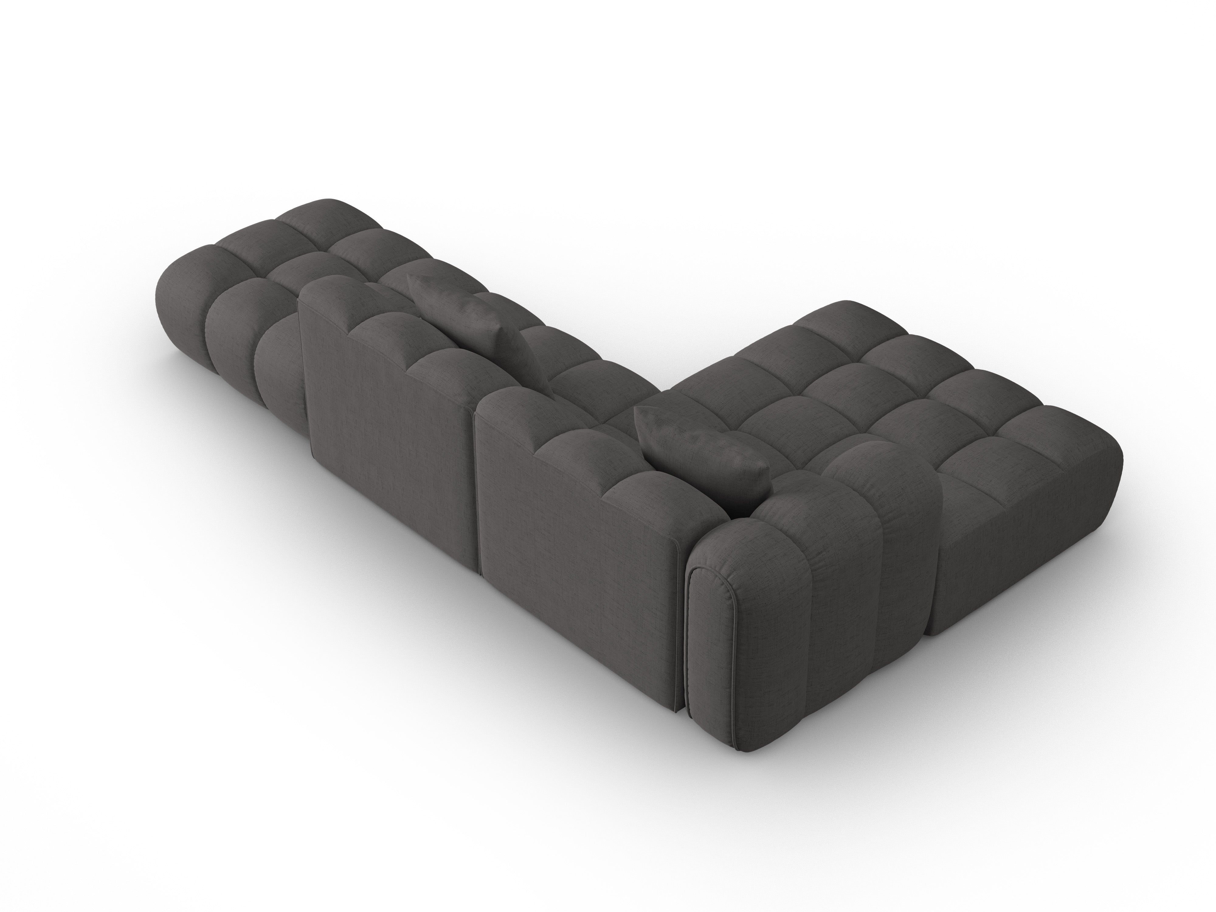 Open linker hoekbank ASTRO grijs chenille