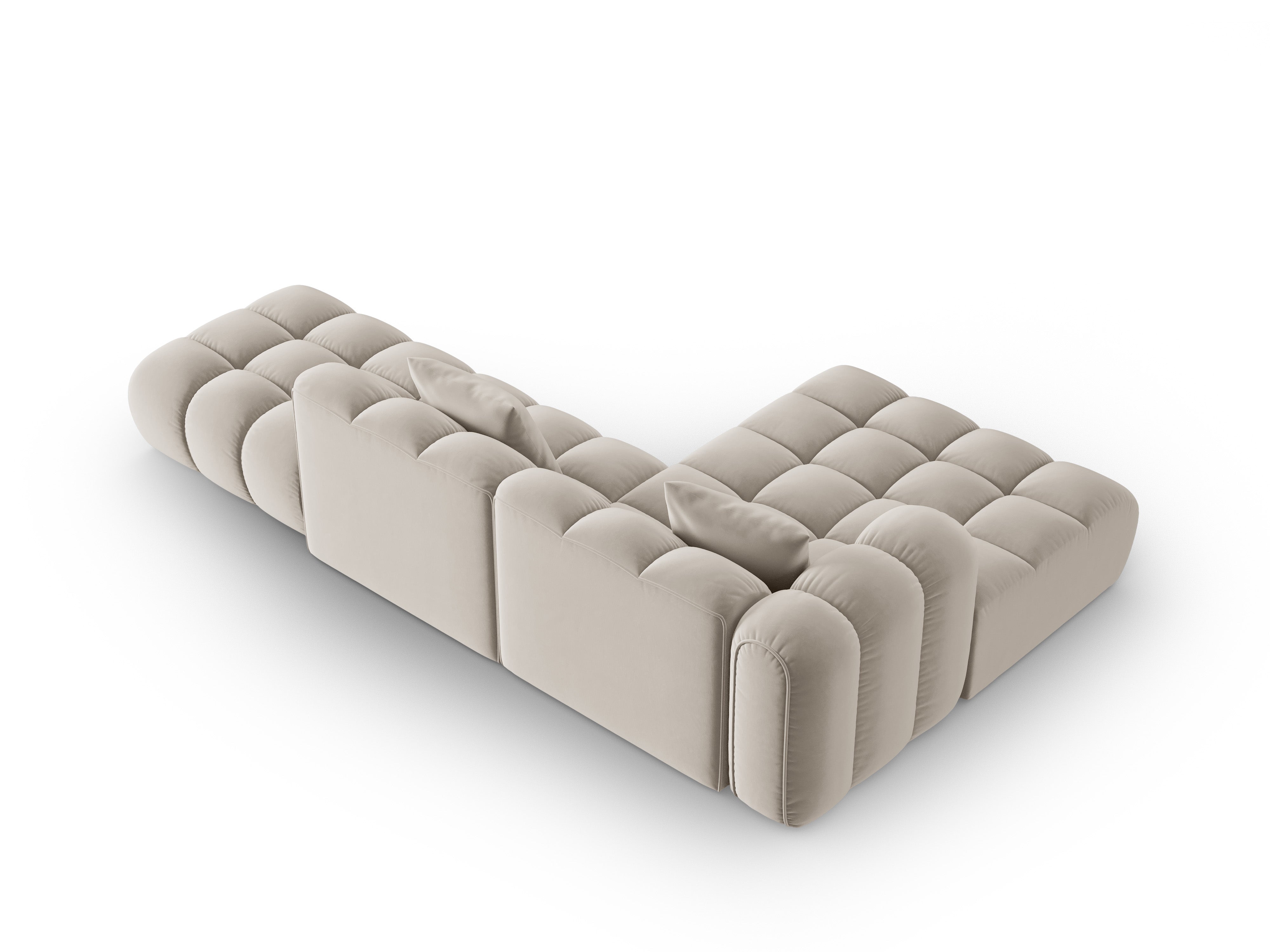 Samt-Ecksofa offen links ASTRO ecru