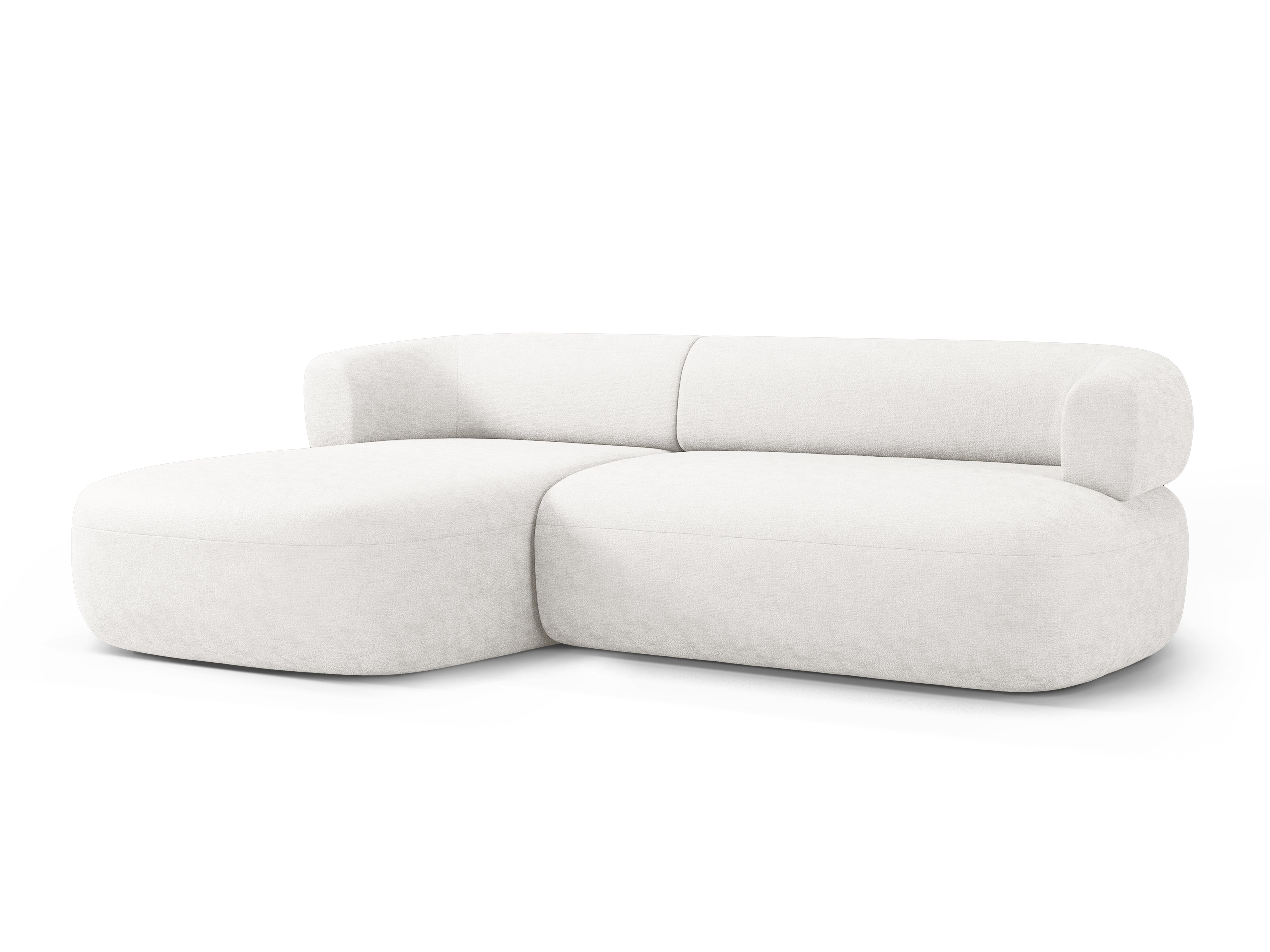Driepersoons linkerhoekbank ALDRIN lichtbeige chenille