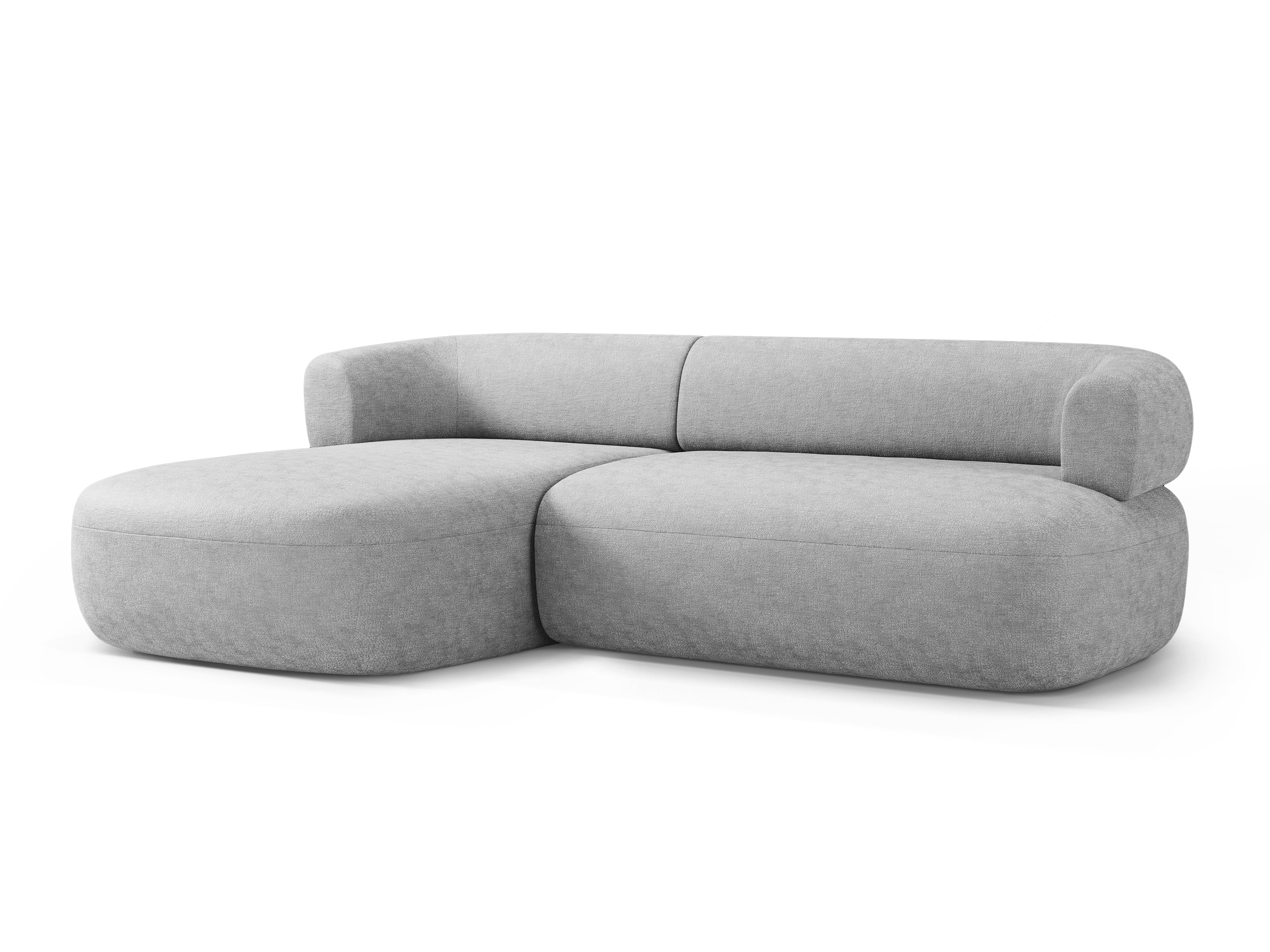 Driepersoons linkerhoekbank ALDRIN grijs chenille
