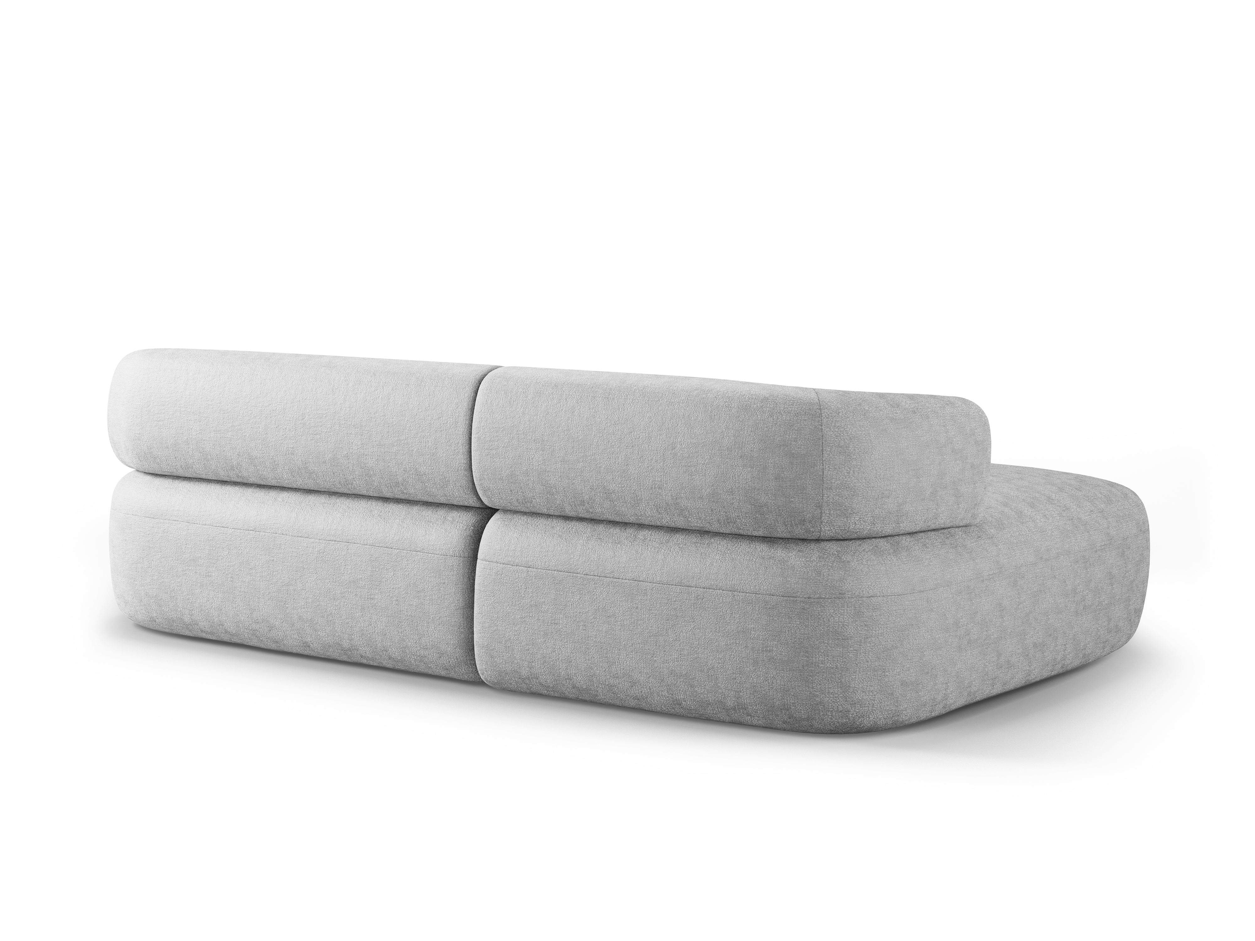 Driepersoons linkerhoekbank ALDRIN grijs chenille