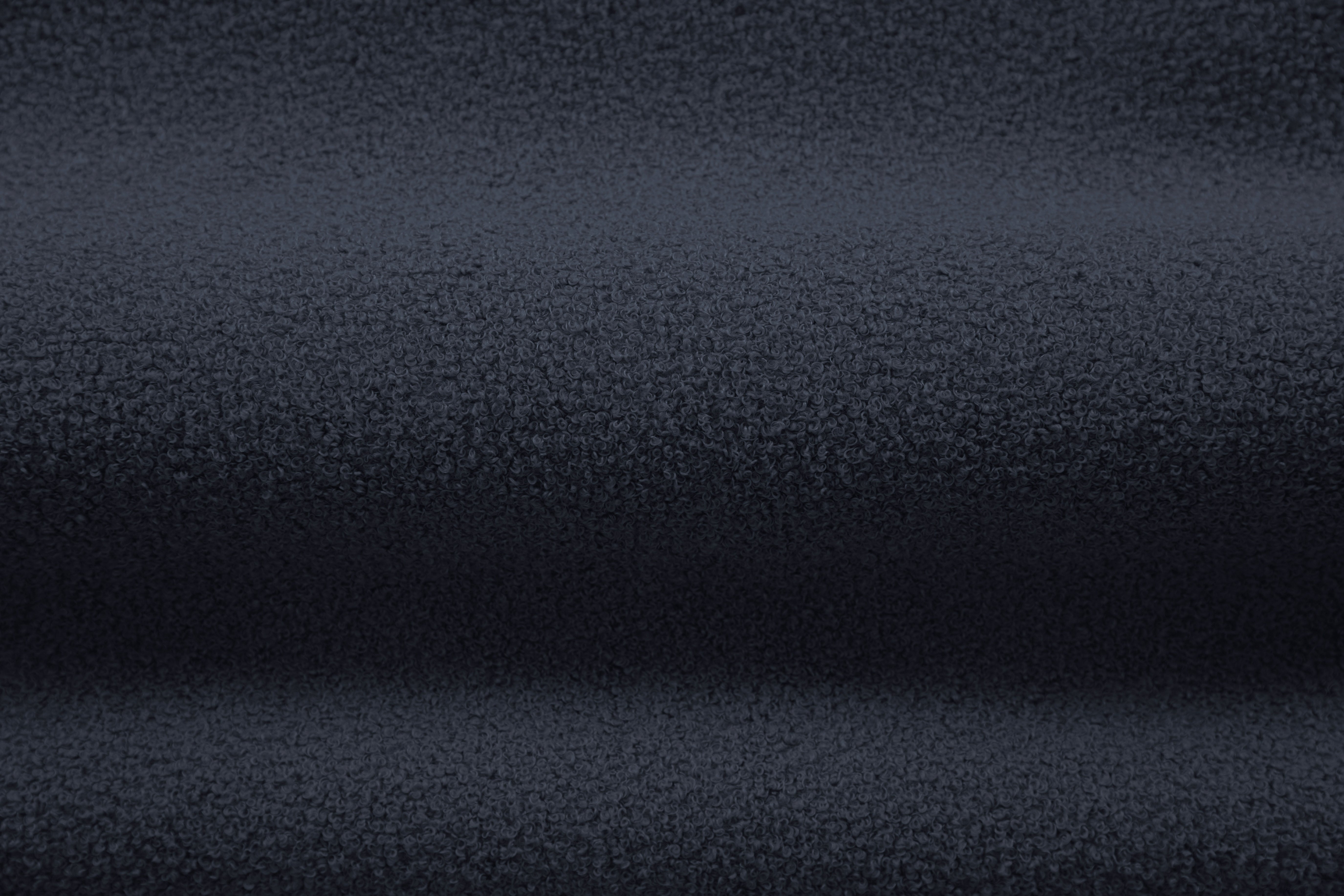 Driepersoons linkerhoekbank ALDRIN in marineblauwe boucle.