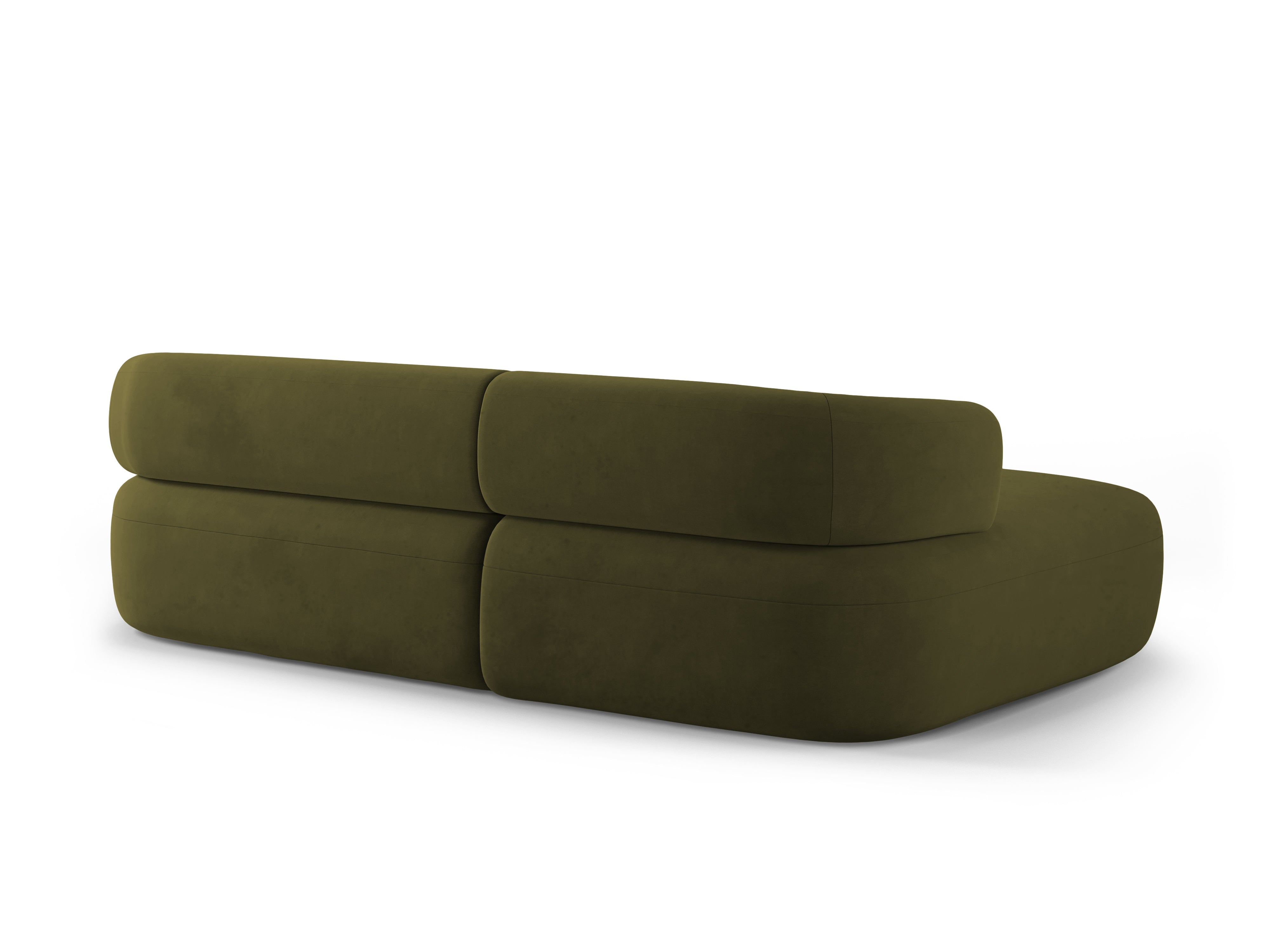 Groene ALDRIN 3-zits fluwelen hoekbank links