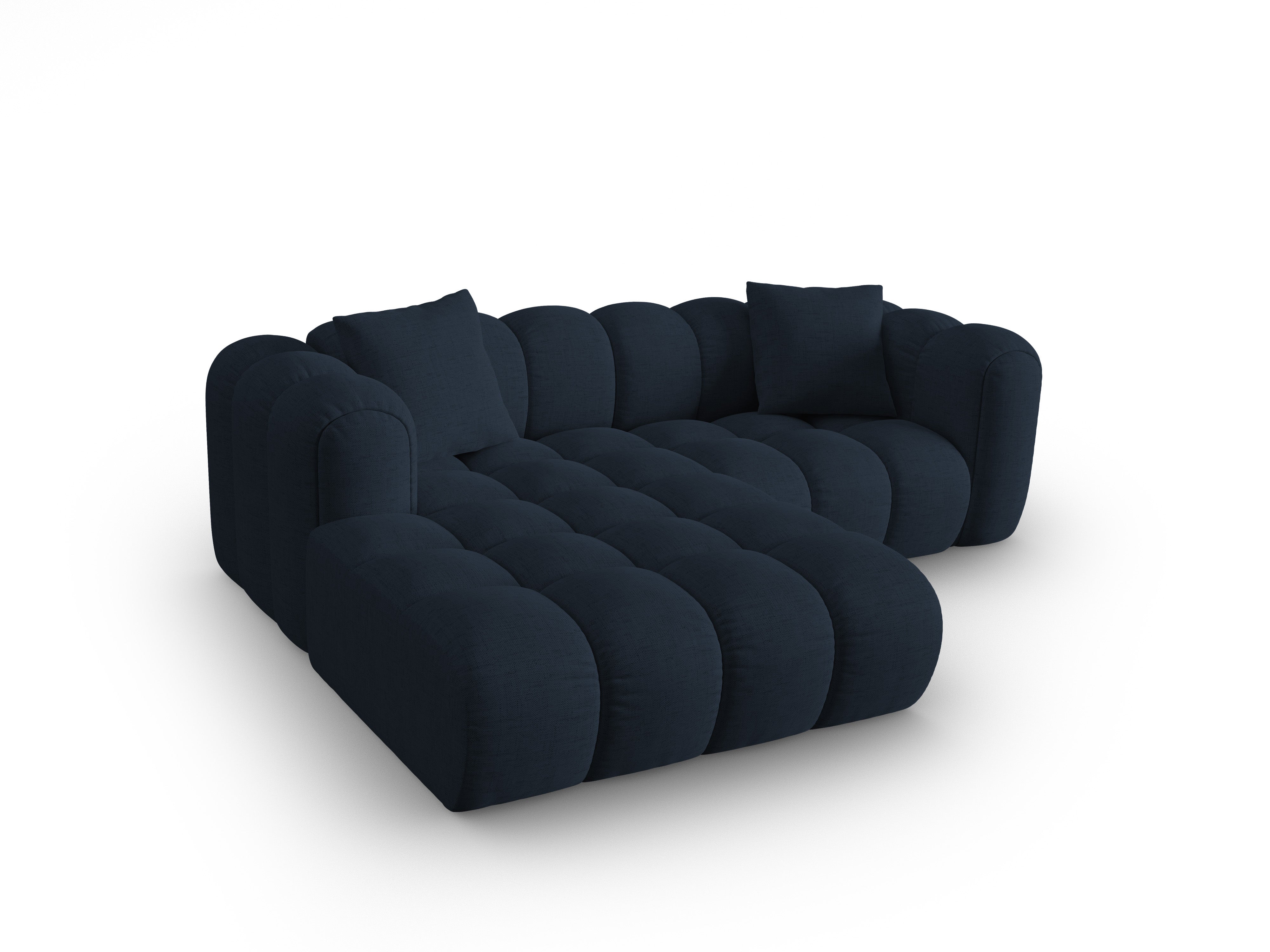 3-sitziger linksseitiger Ecksofa ASTRO königliches marineblaues Chenille