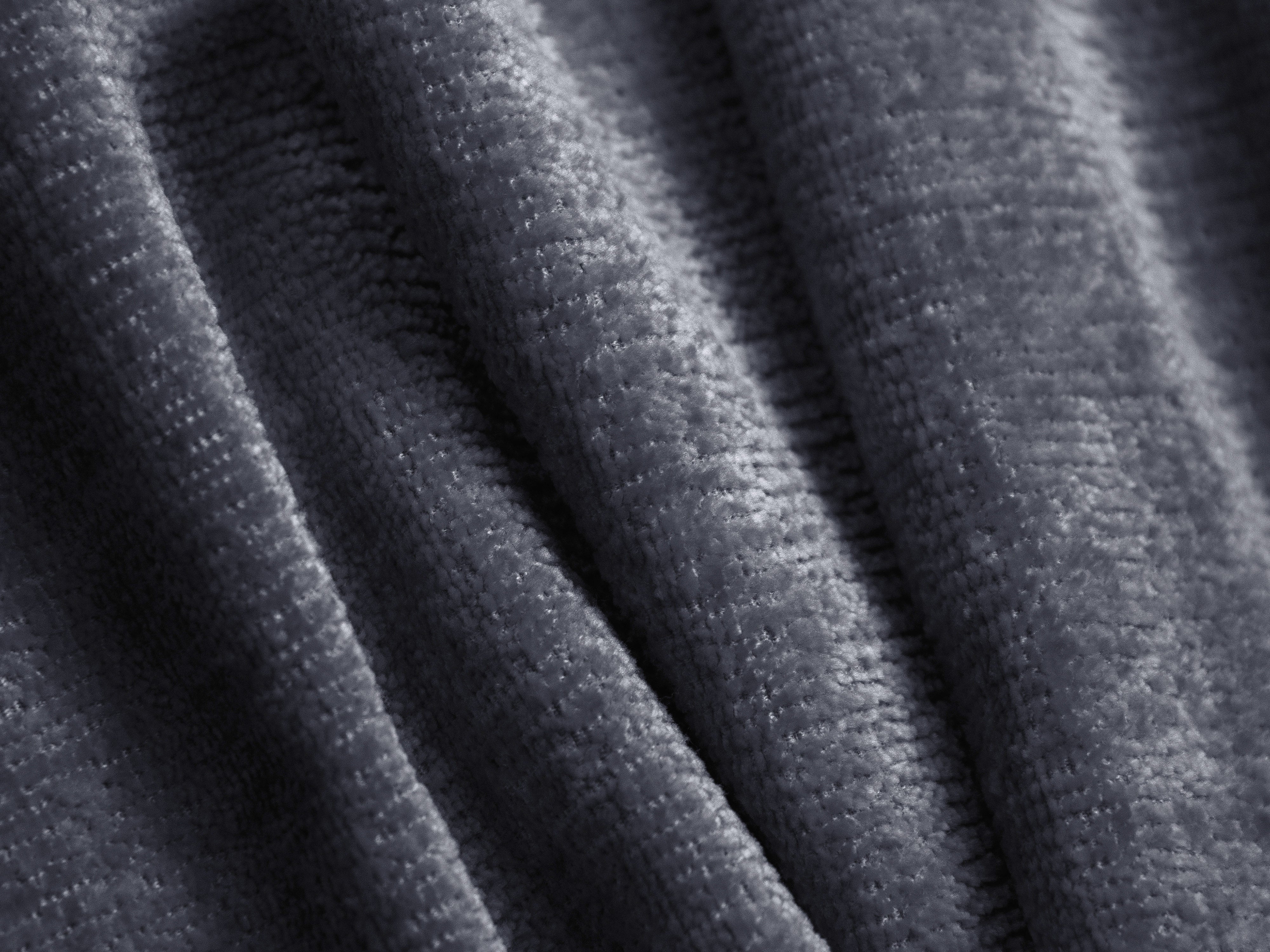 Links 2-zits hoekbank ALDRIN in marineblauwe chenille