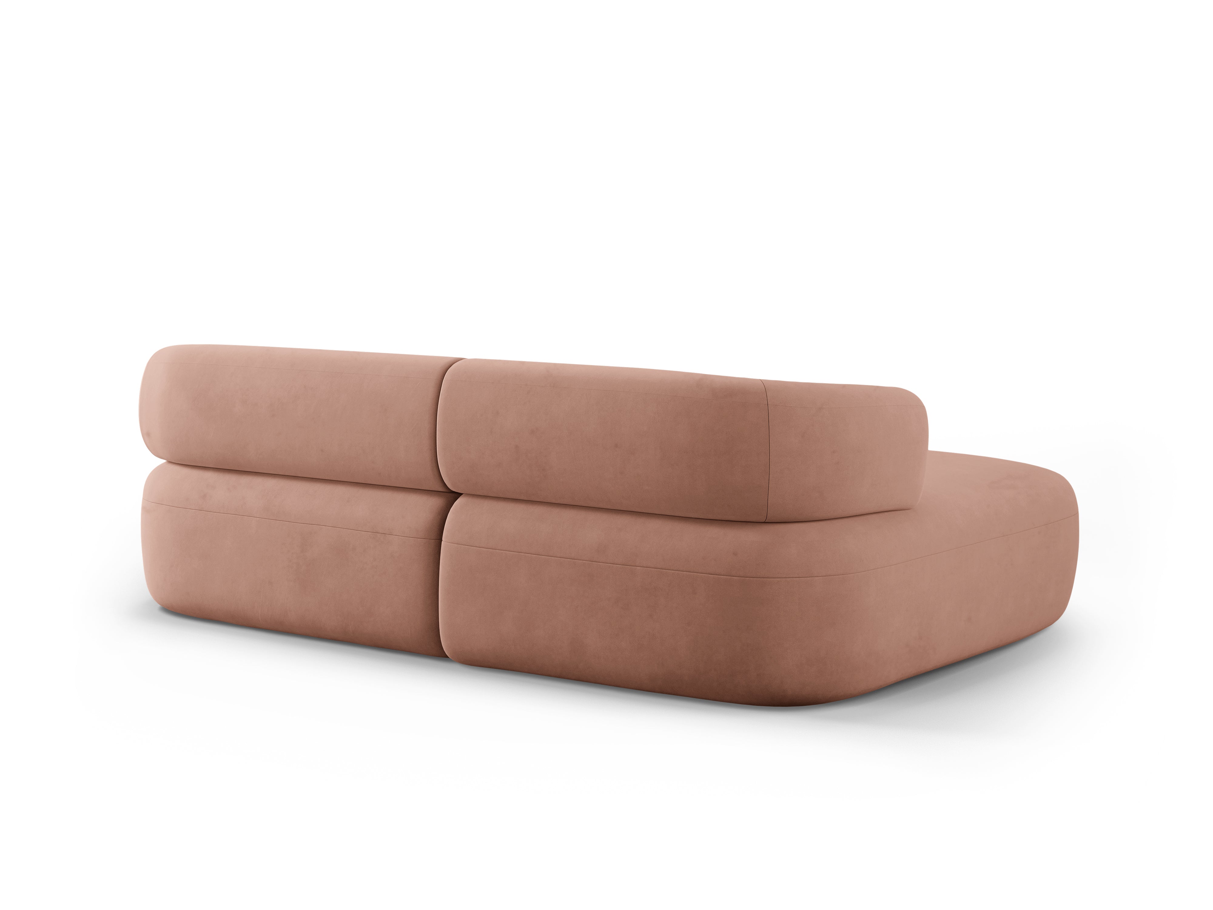 Roze velours 2-zits links ALDRIN