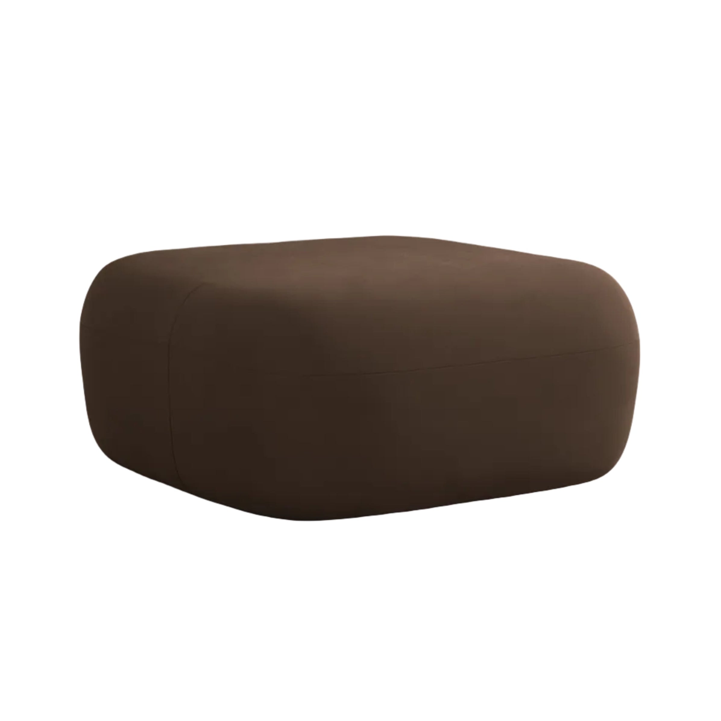 Fluwelen poef ALDRIN in chocoladebruin