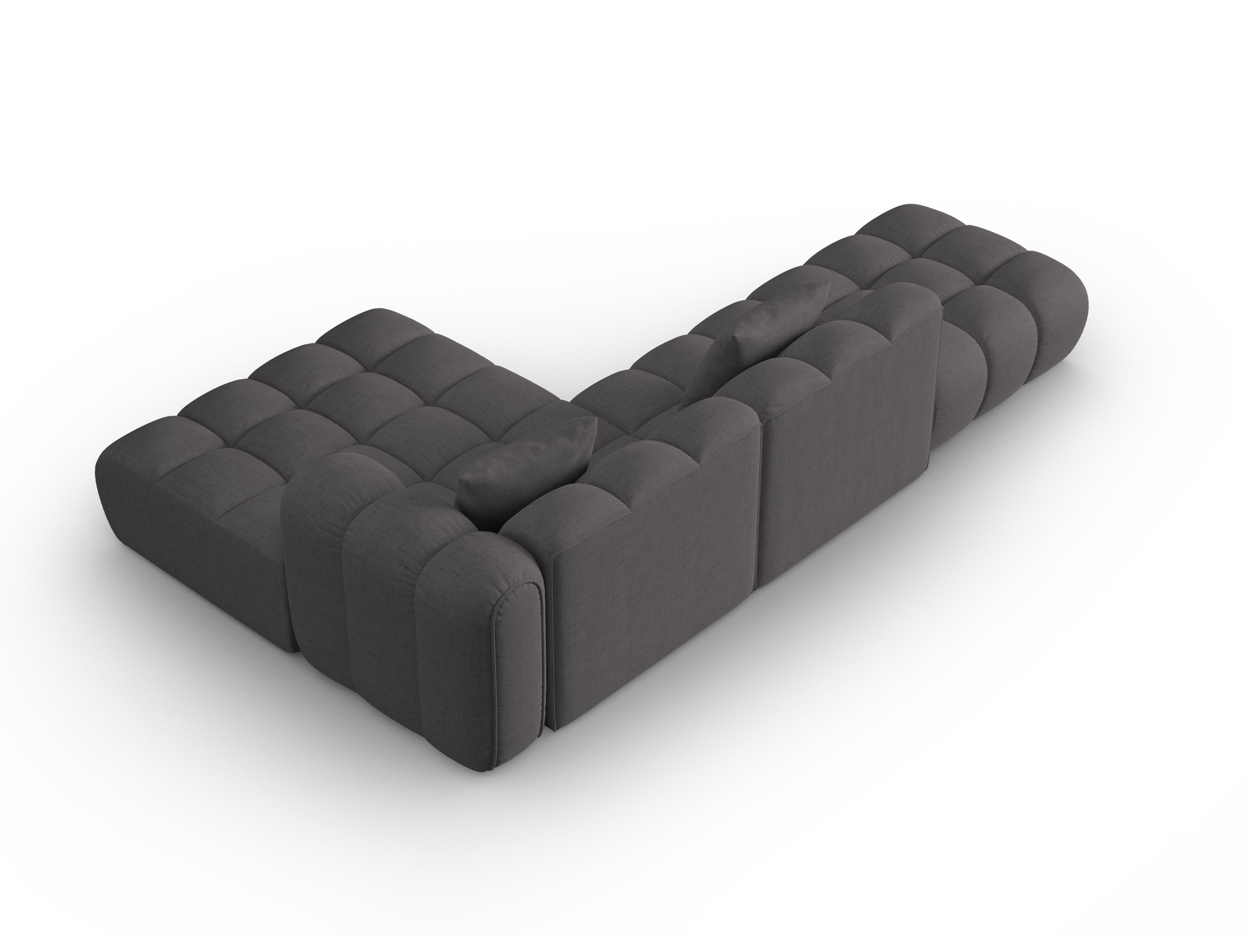 Right-facing open corner sofa ASTRO gray chenille