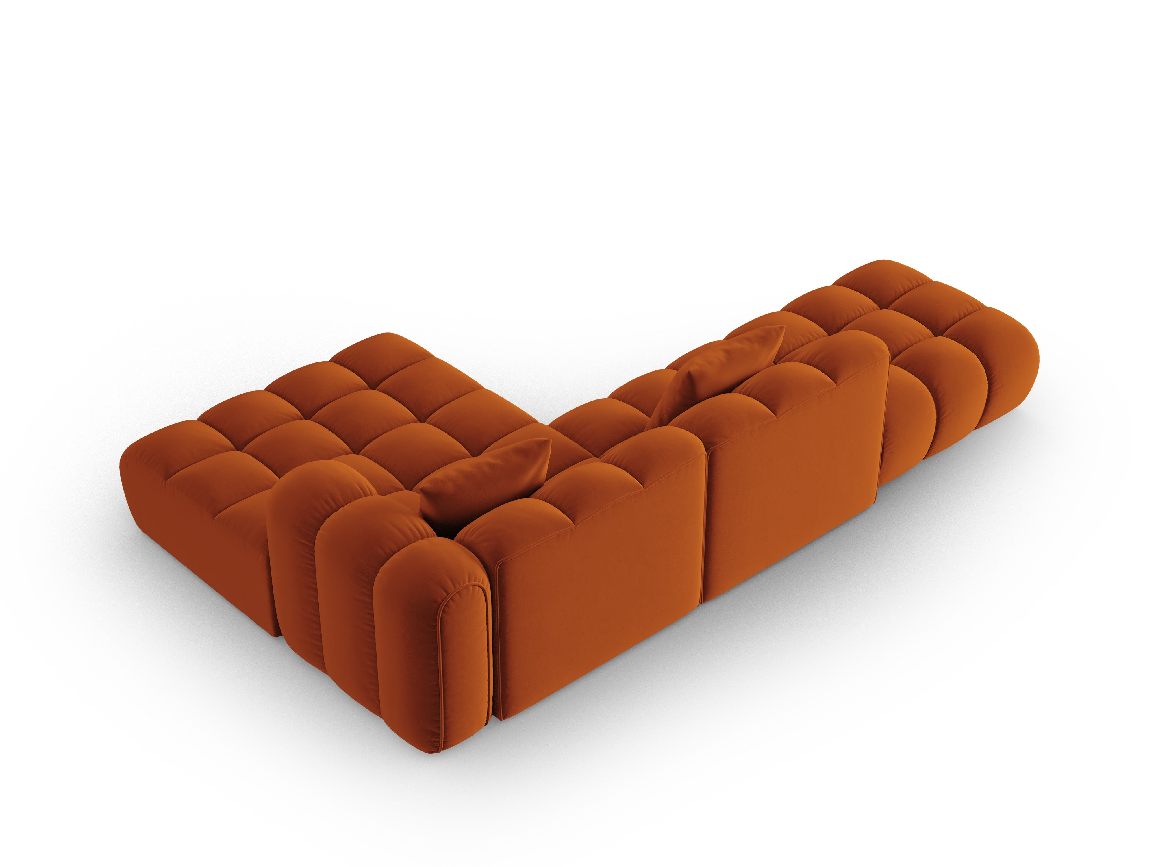 Velvet corner sofa open right side ASTRO rust