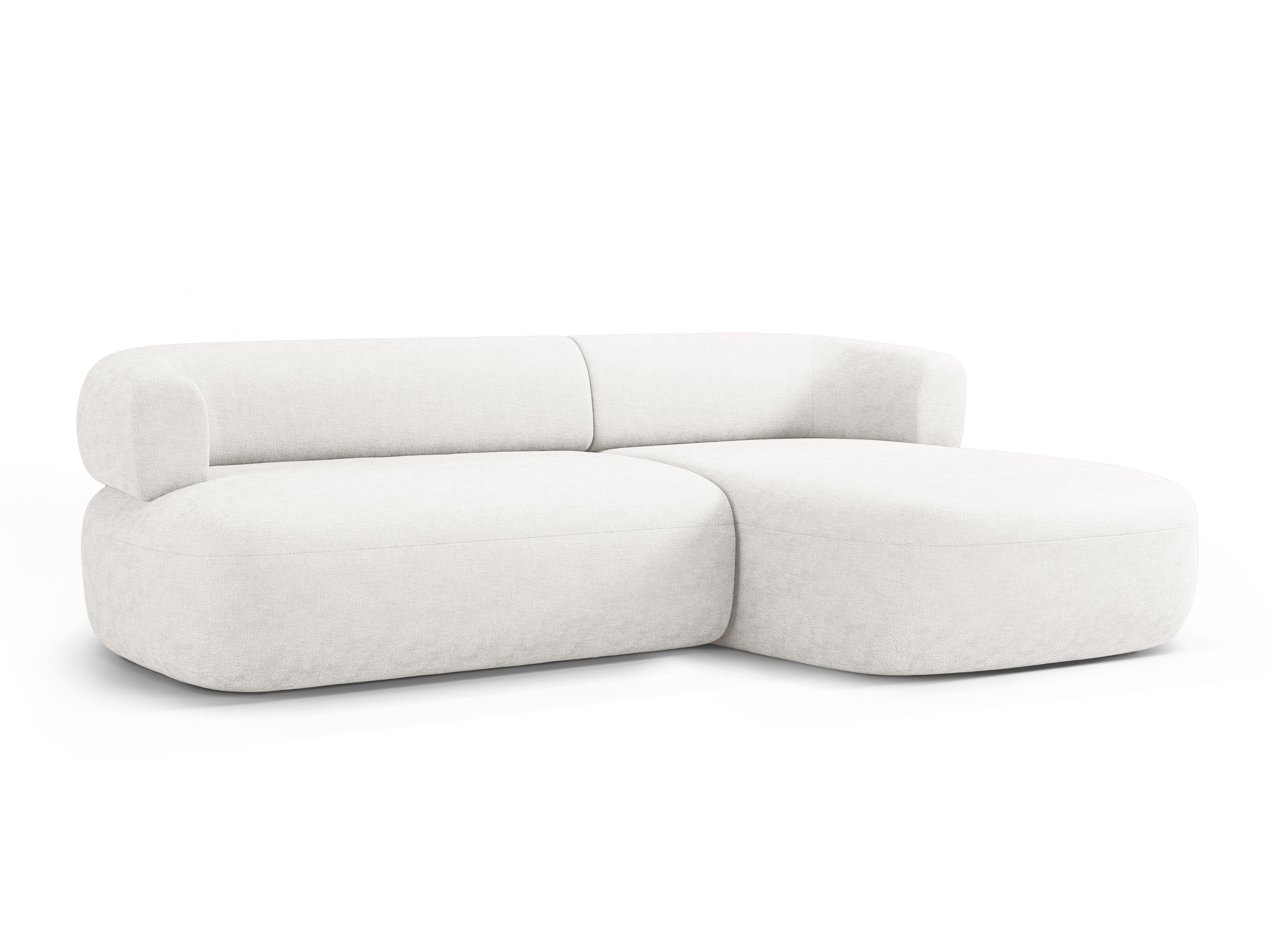 Driepersoons hoekbank rechts ALDRIN lichtbeige chenille