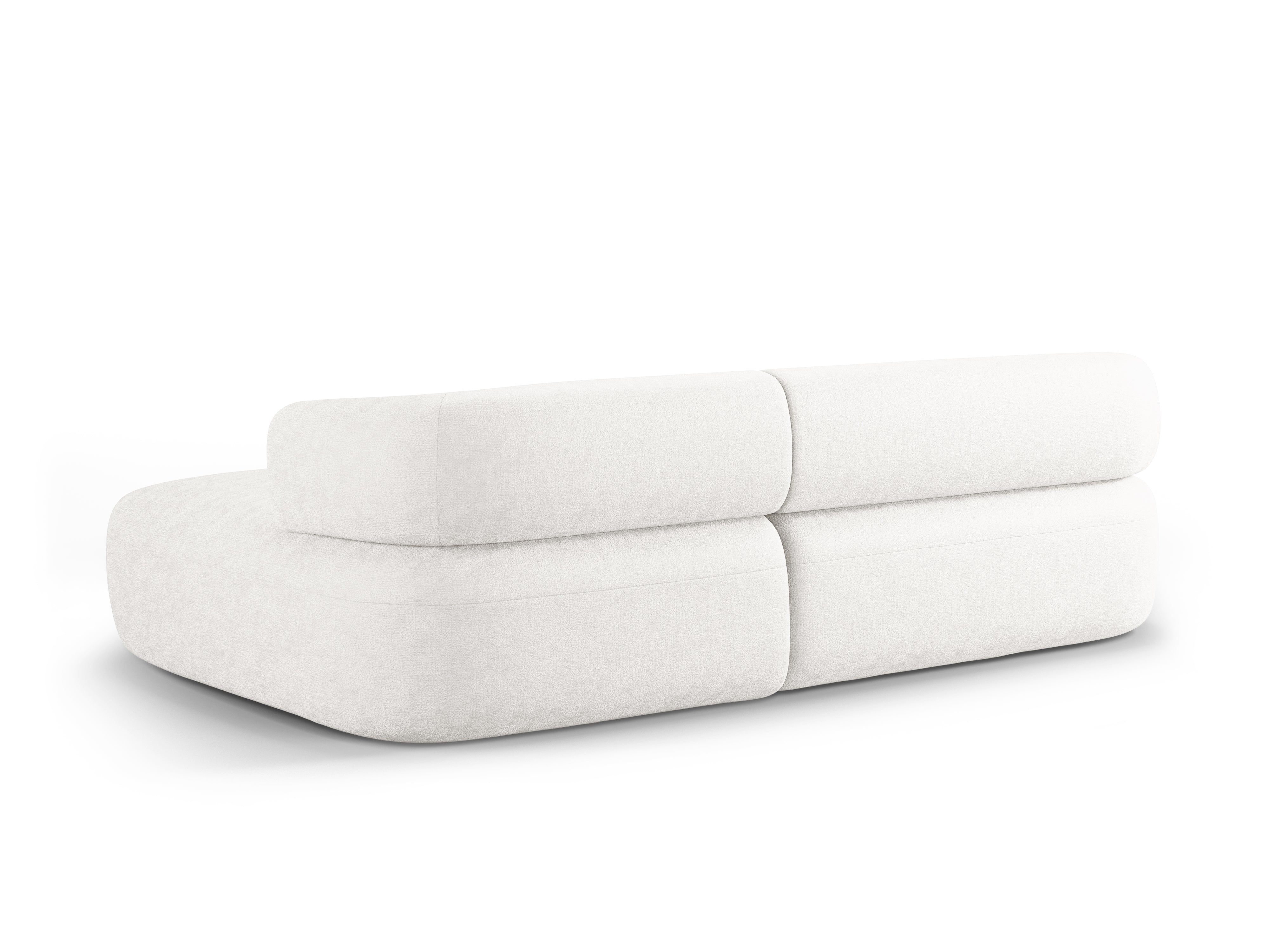 Driepersoons hoekbank rechts ALDRIN lichtbeige chenille