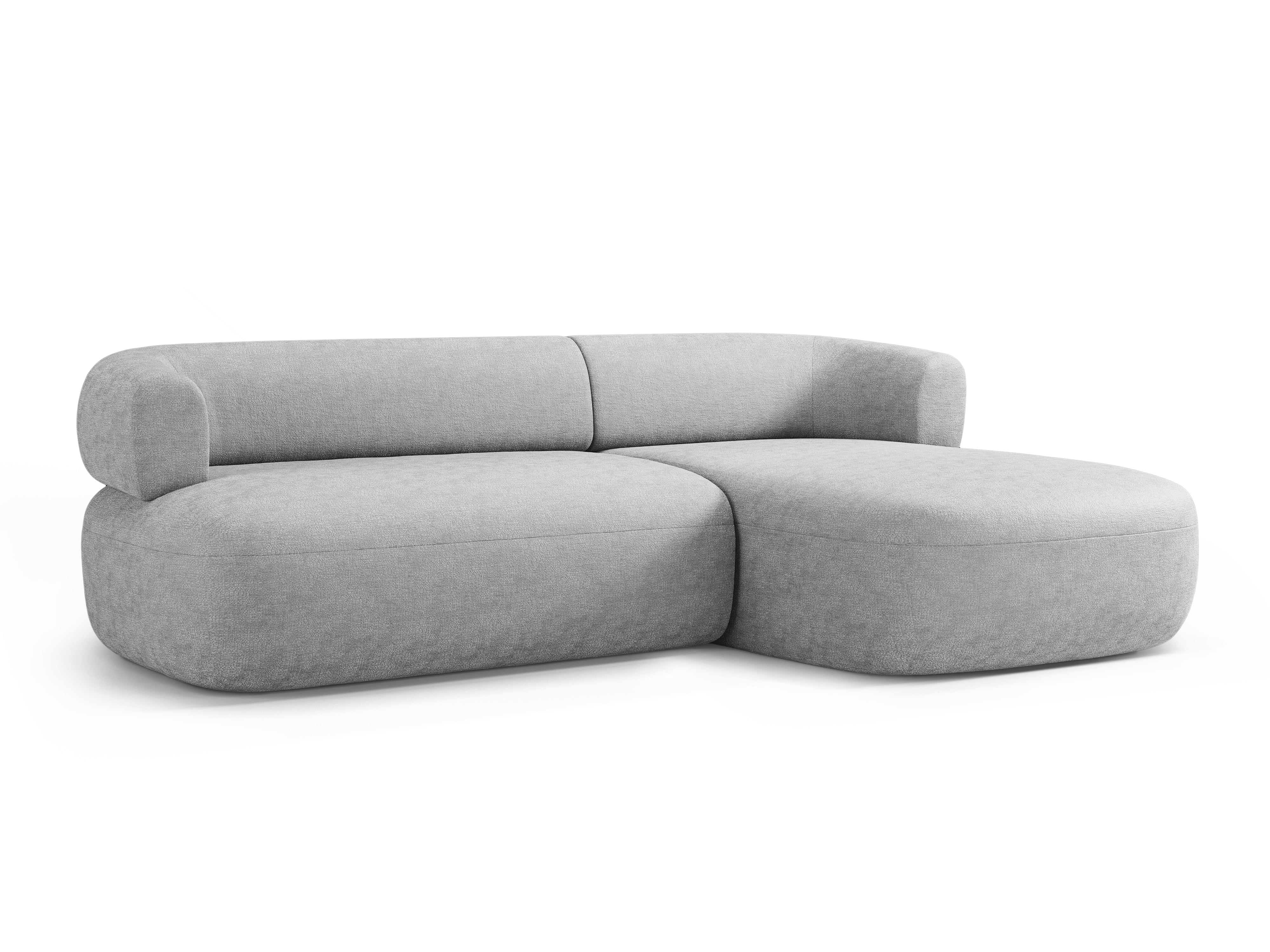 Driepersoons hoekbank rechts ALDRIN grijs chenille
