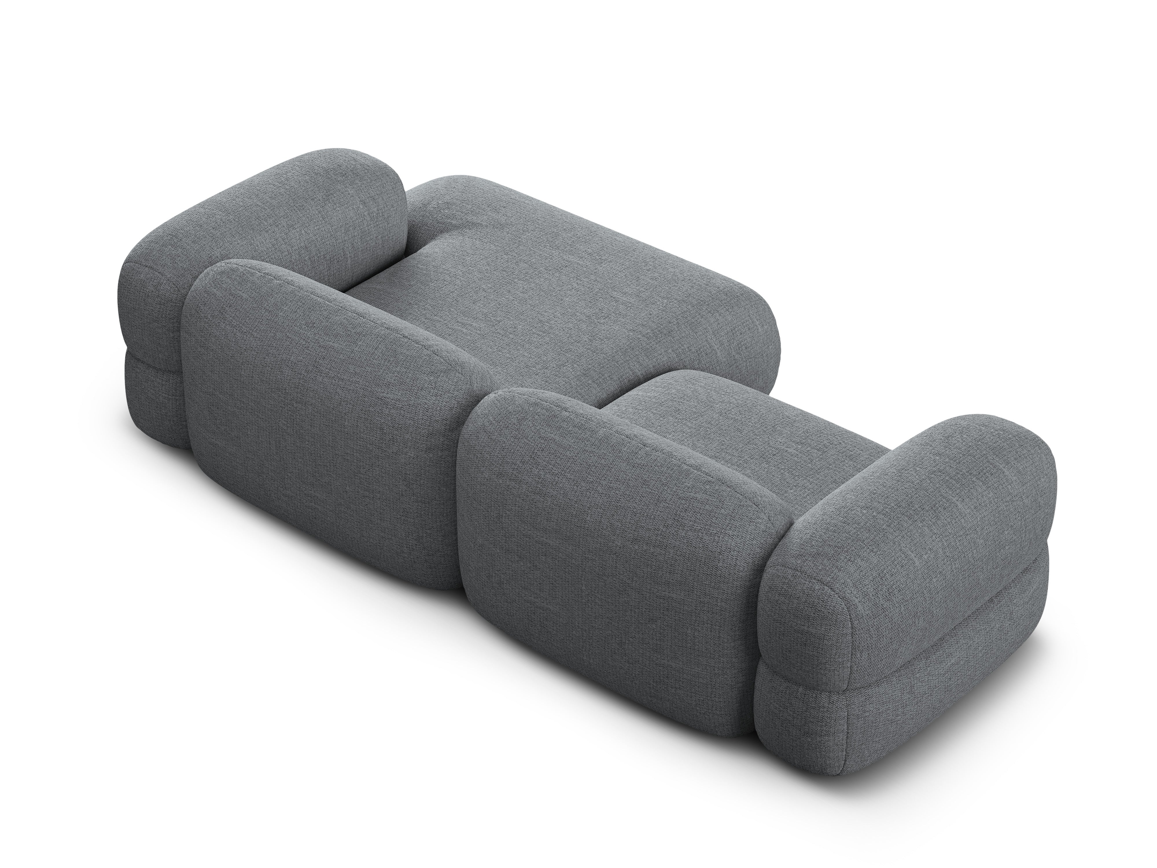 Rechthoekige hoekbank ROGER grijs chenille