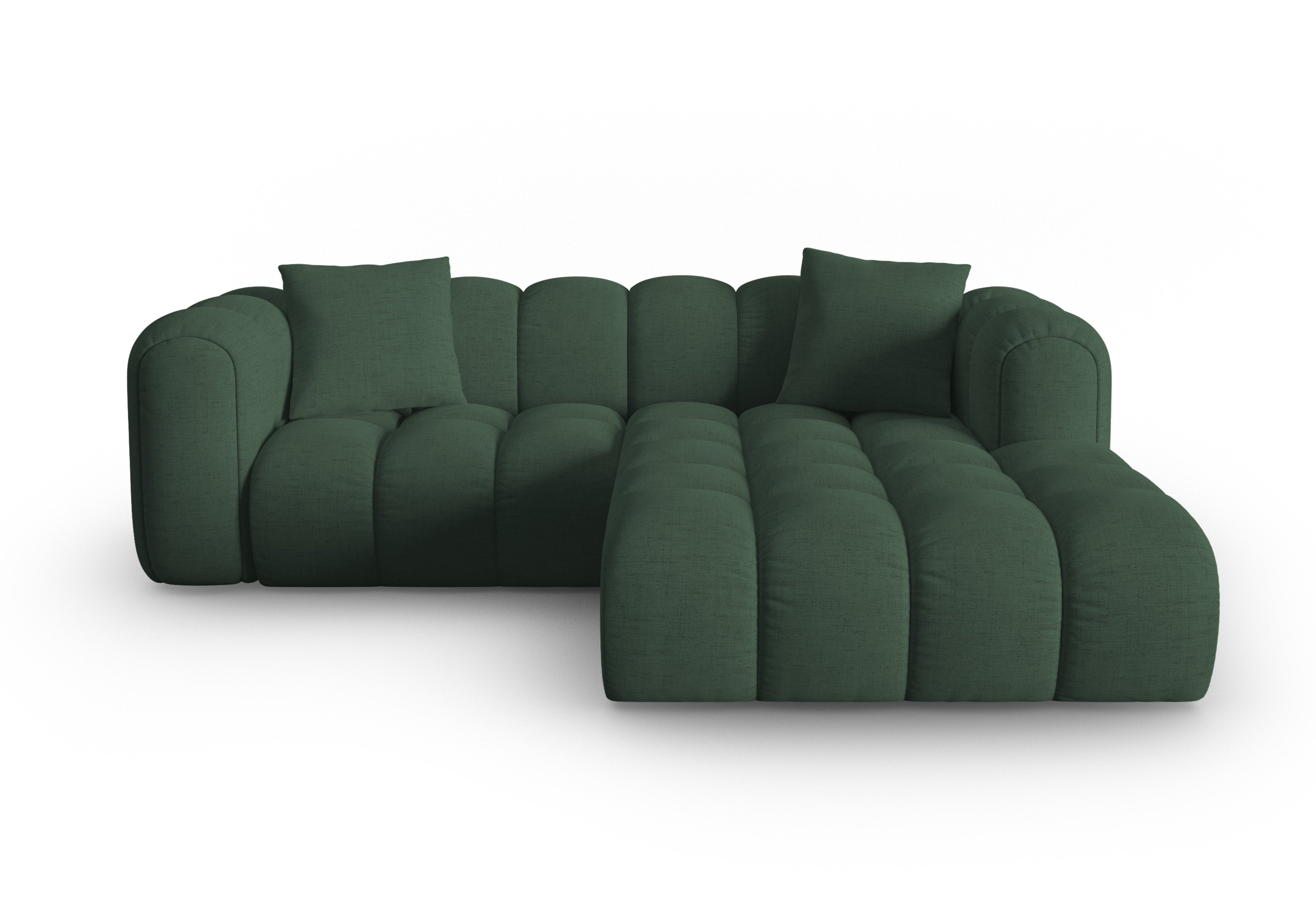 Dreisitzer-Ecksofa rechts ASTRO meergrün Chenille