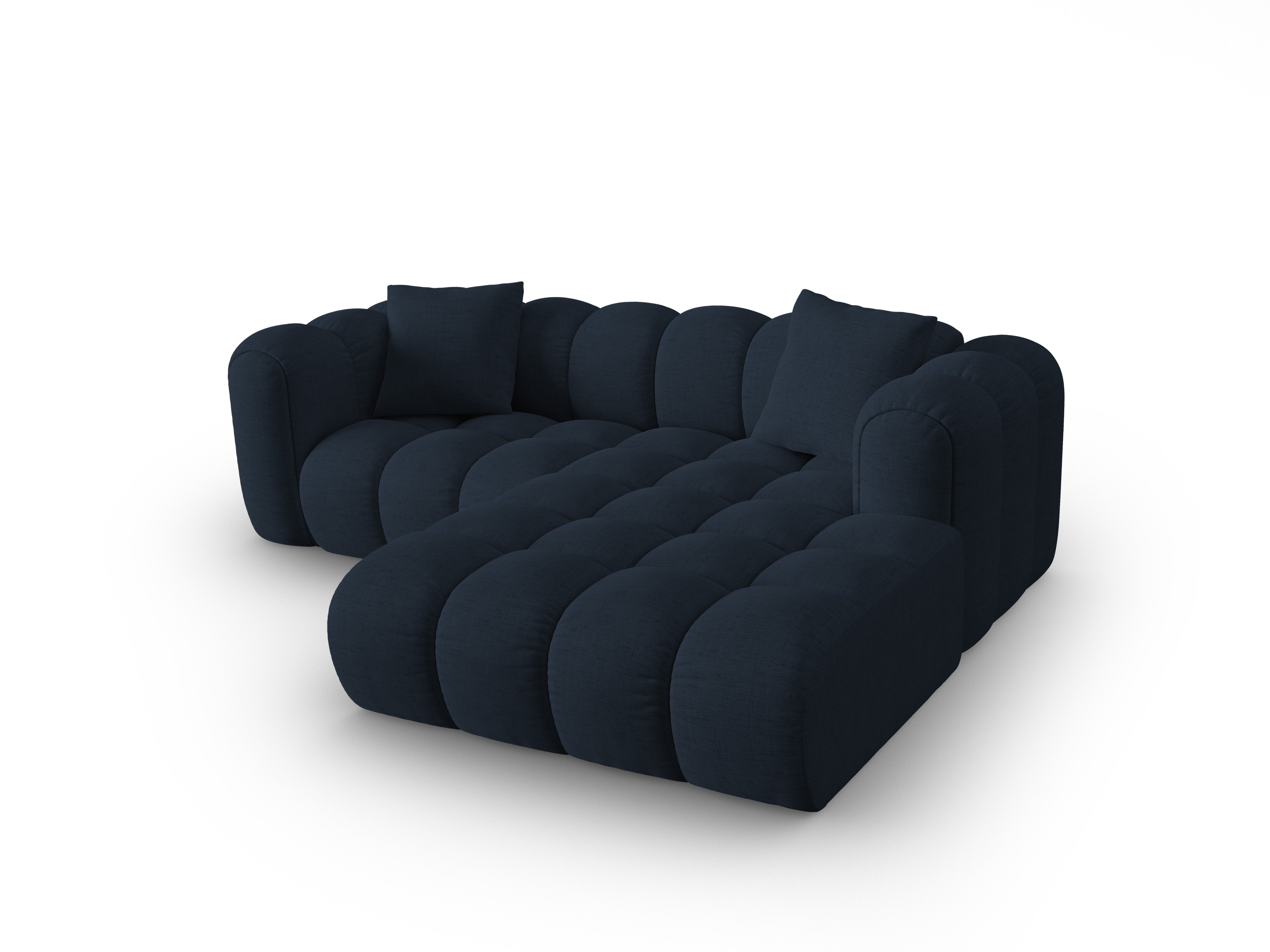 Right-facing 3-seater Corner Sofa ASTRO royal navy chenille