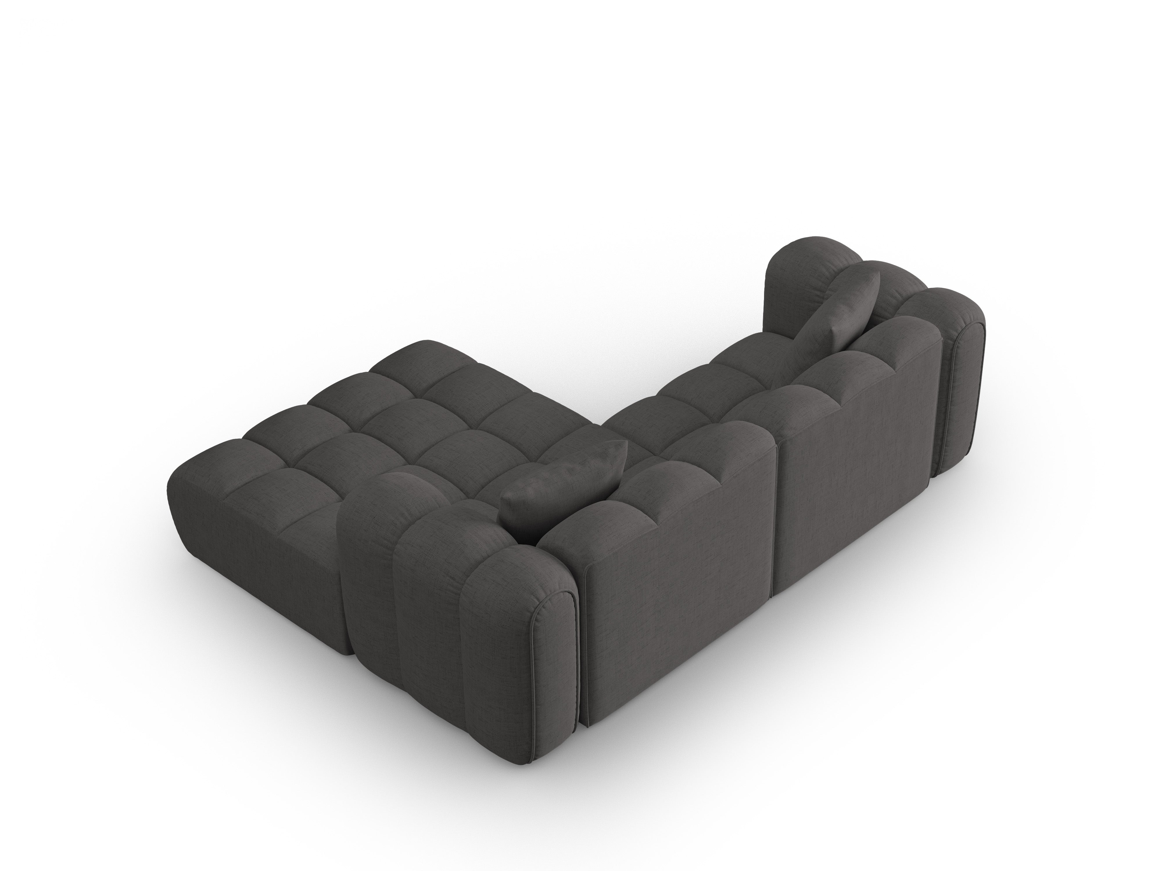 Right-facing 3-seater sofa ASTRO gray chenille