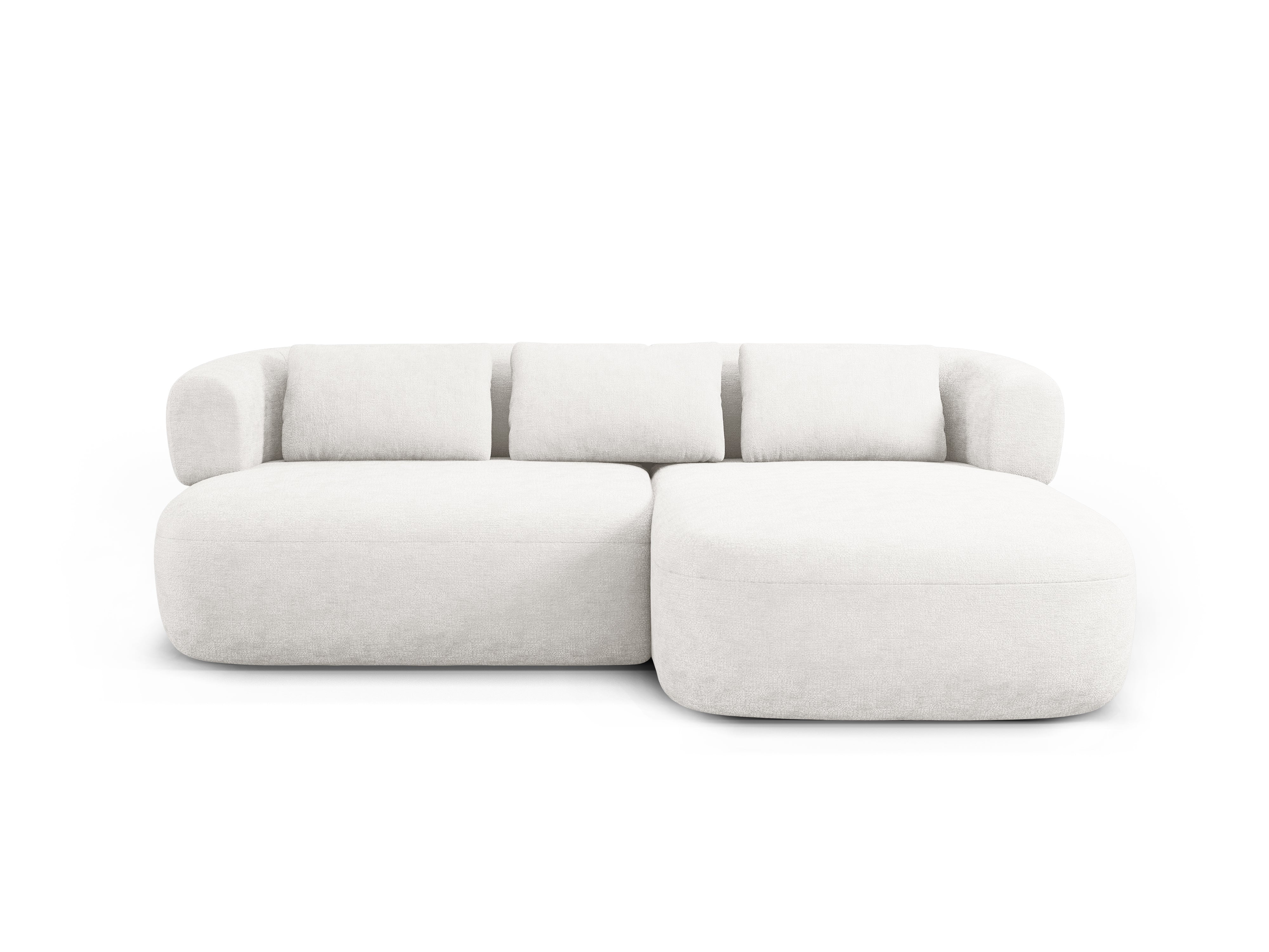 Rechthoekige 2-zitsbank rechts ALDRIN lichtbeige chenille