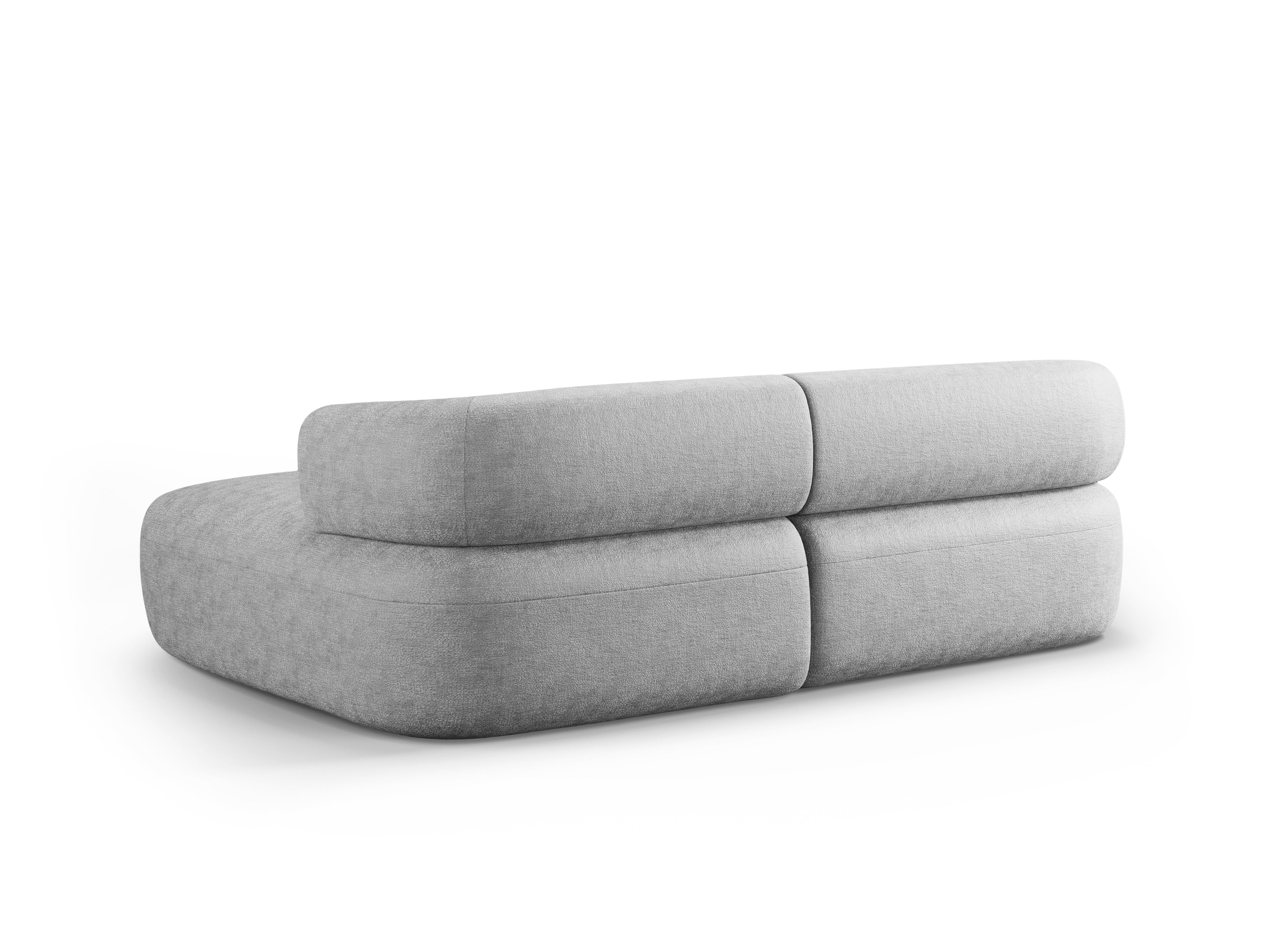 Grijze chenille 2-zits hoekbank ALDRIN rechts.