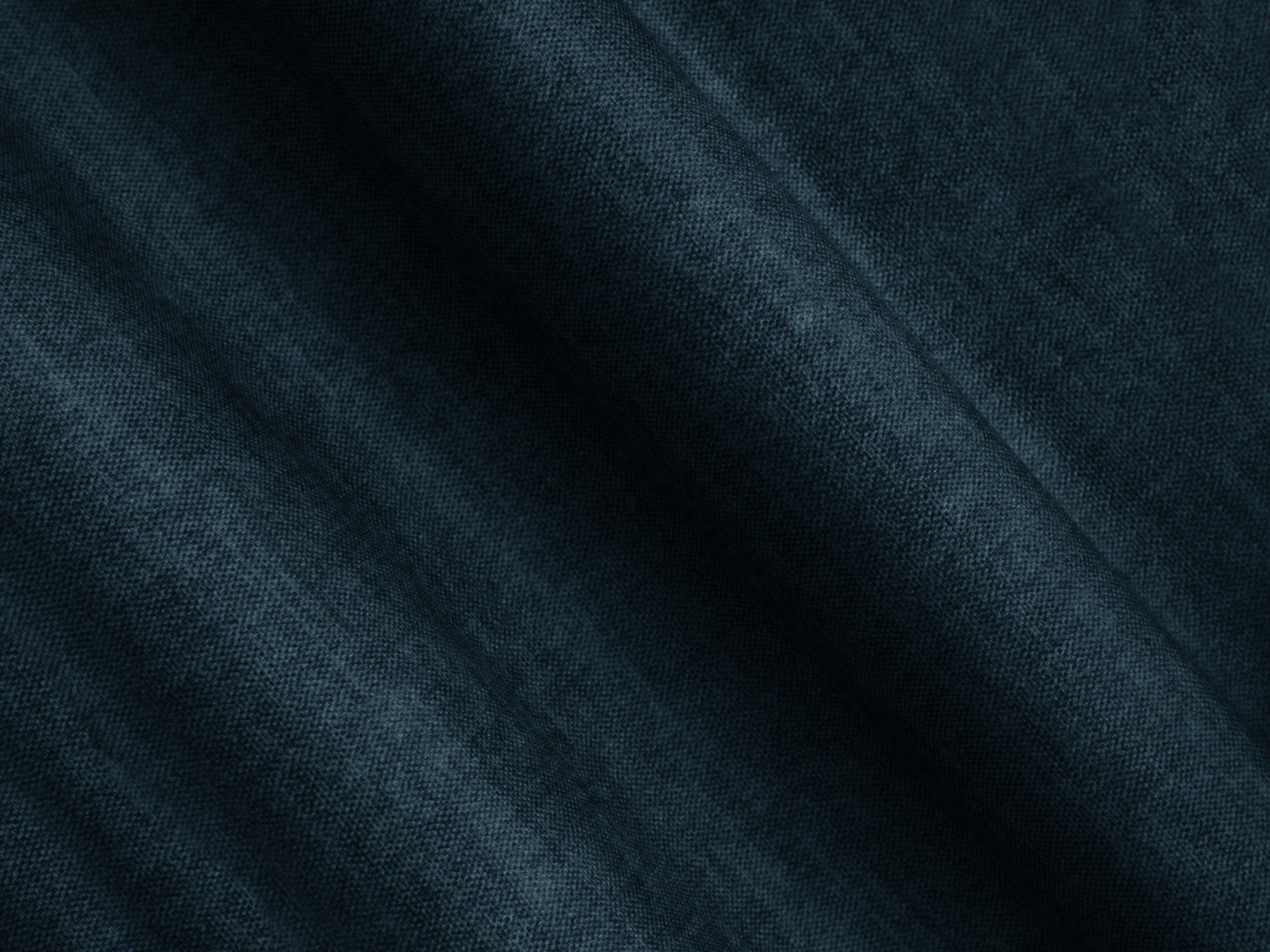 U-vormige fluwelen hoekbank links ROGER petrolblauw