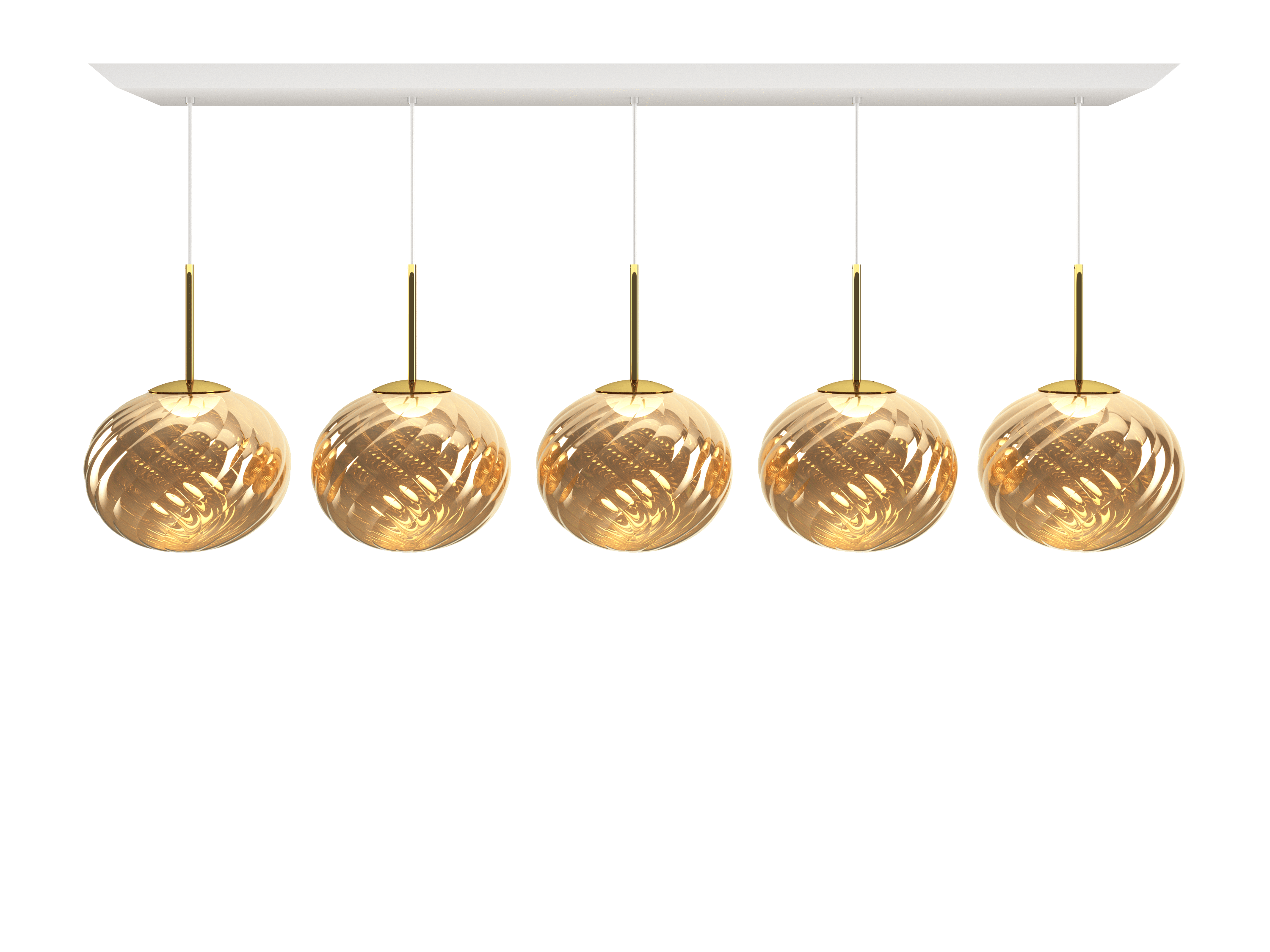 WHIRL LINEAR pendant lamp gold