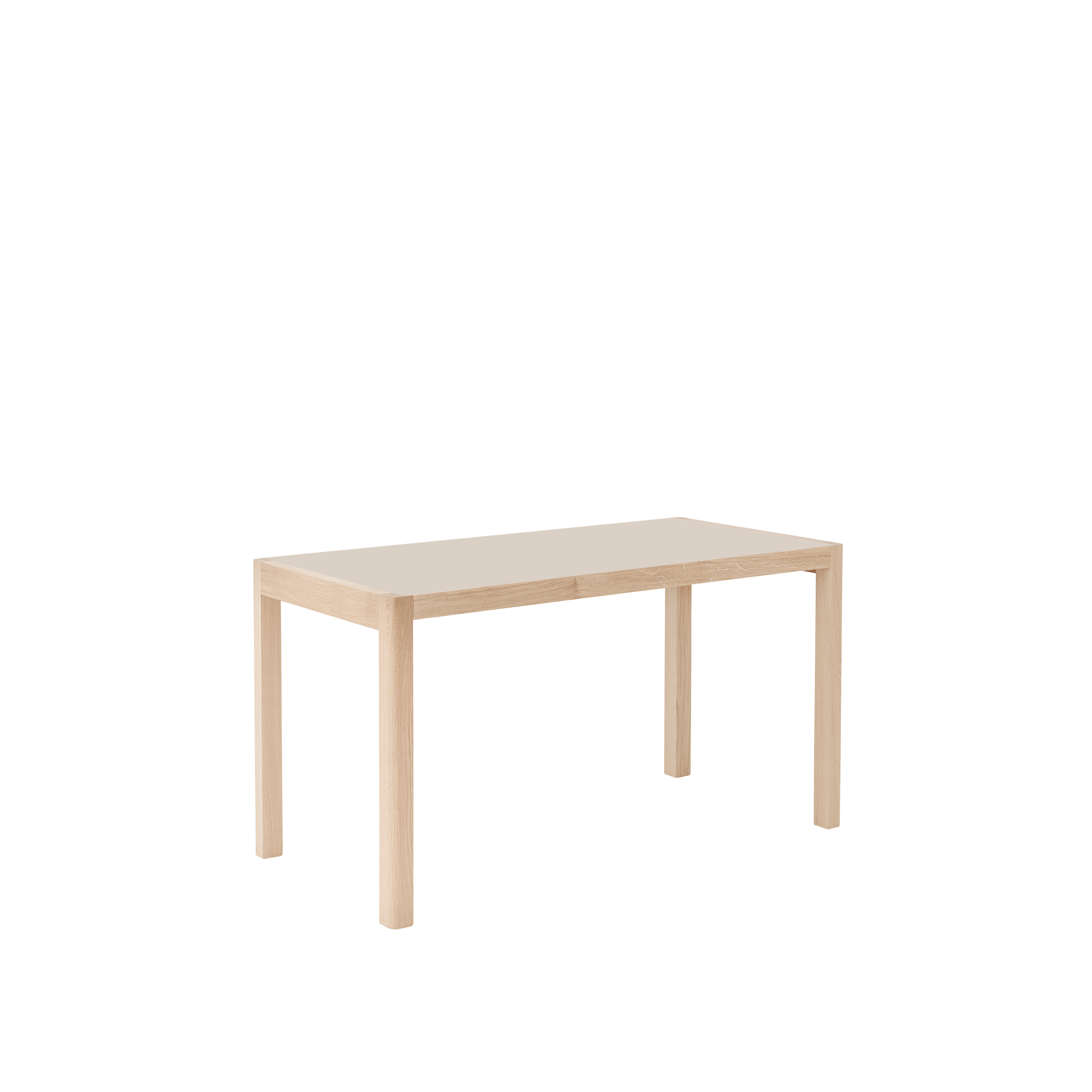 Tafel WORKSHOP grijs linoleum met eiken basis