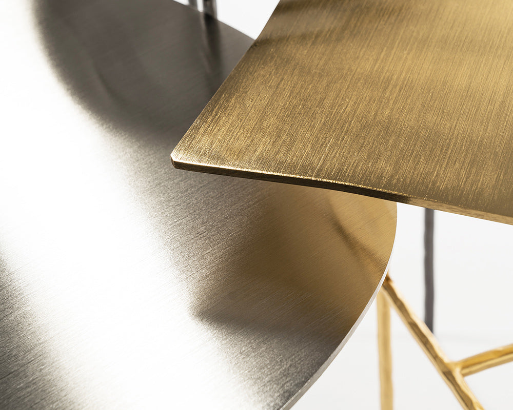 Round side table XXX nickel