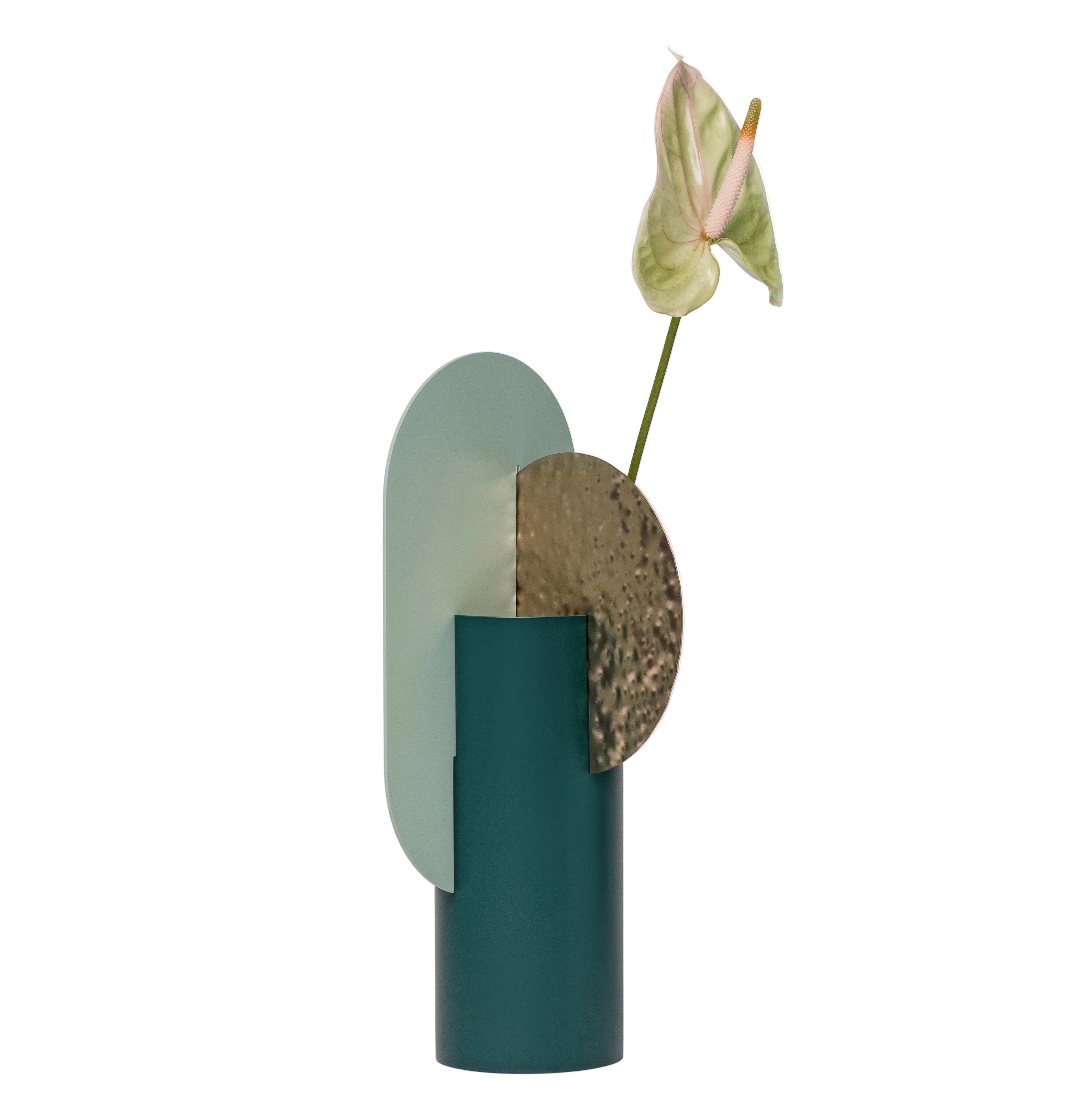 YERMILOV Vase - NUMBERED EDITION green with brass