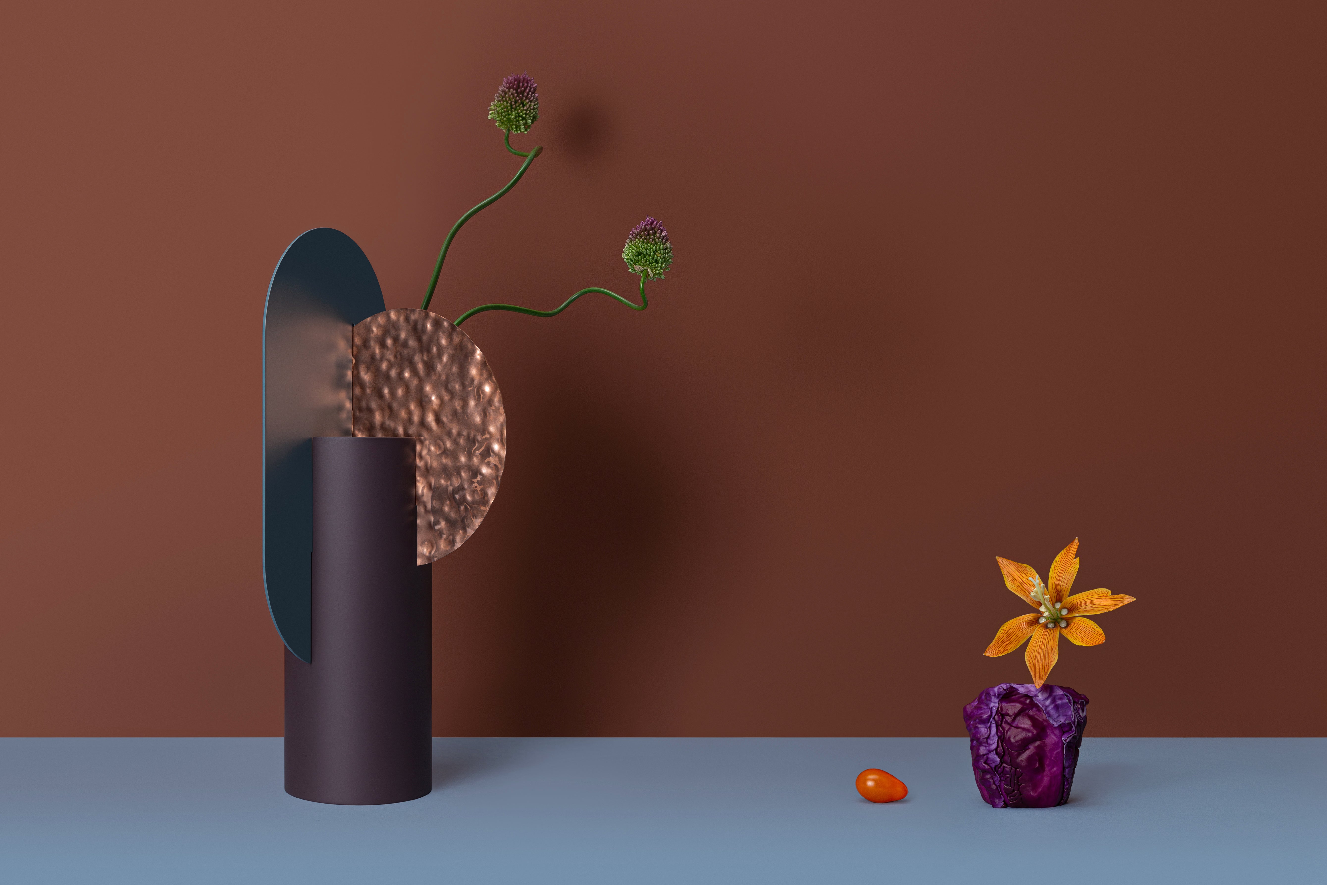 Vaas YERMILOV - GENUMMERDE EDITIE bordeaux met blauw en koper