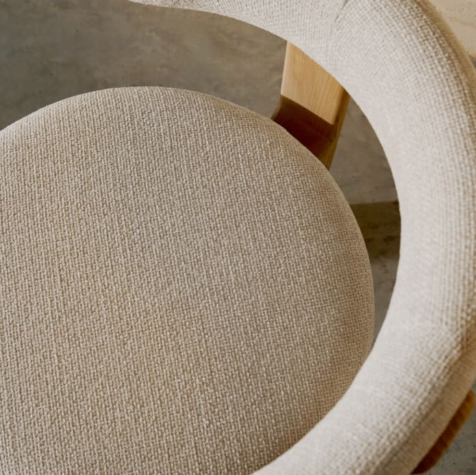 Stuhl GRANITE beige Chenille mit Eschenbasis
