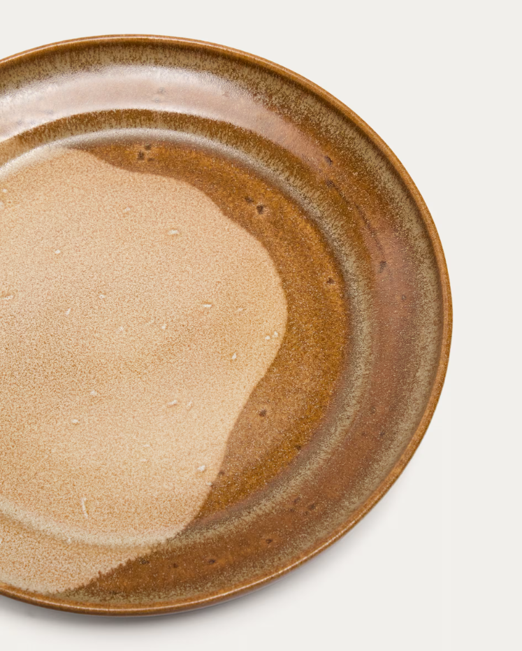 Plat bord NAGOLI bruine keramiek