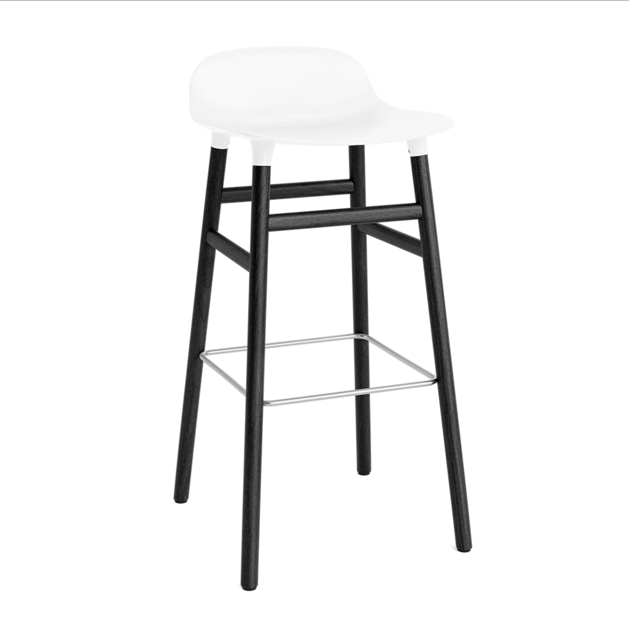 Hocker FORM wit met zwarte eiken basis