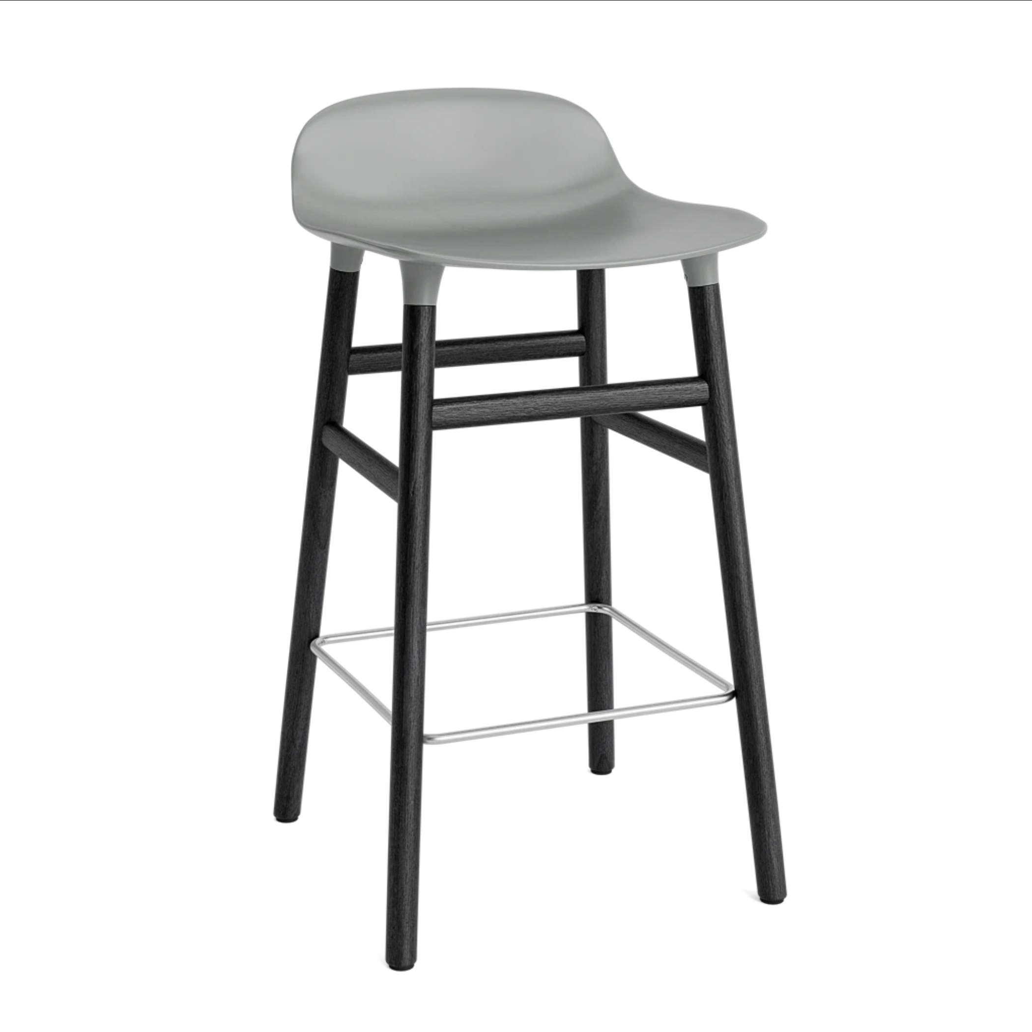 Hocker FORM grijs met zwarte eiken basis