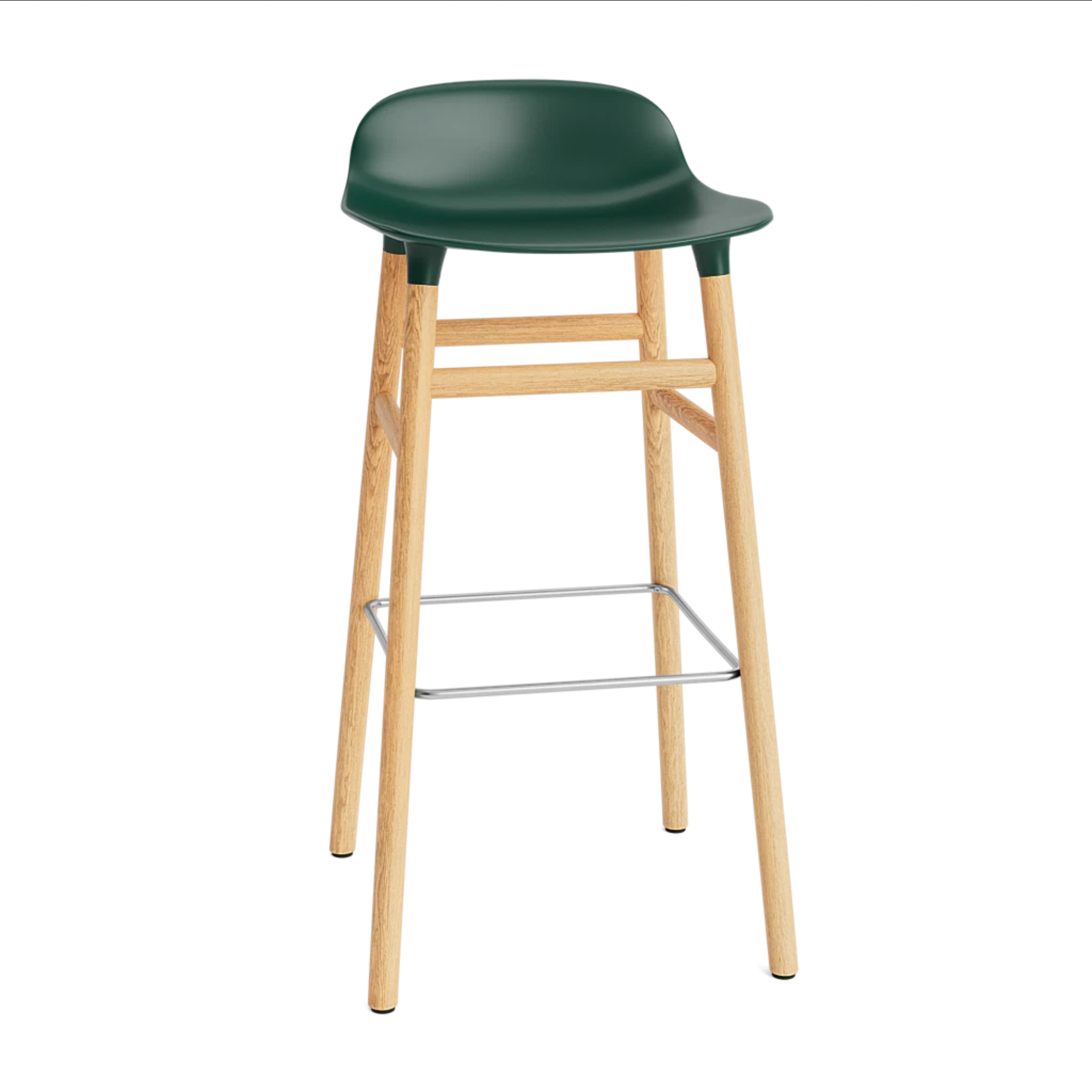 Hocker FORM groen met eiken basis