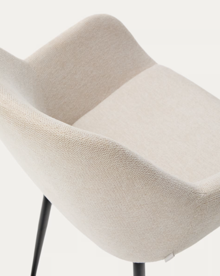 Krzesło KONNA beżowy z czarną podstawą