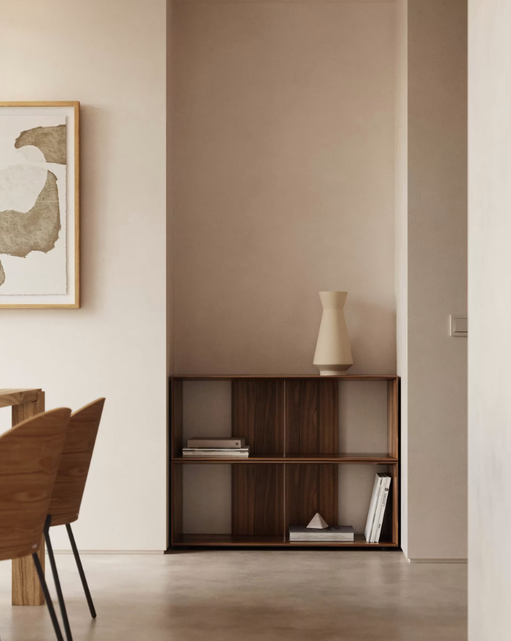 2-module kast LITTO notenhout