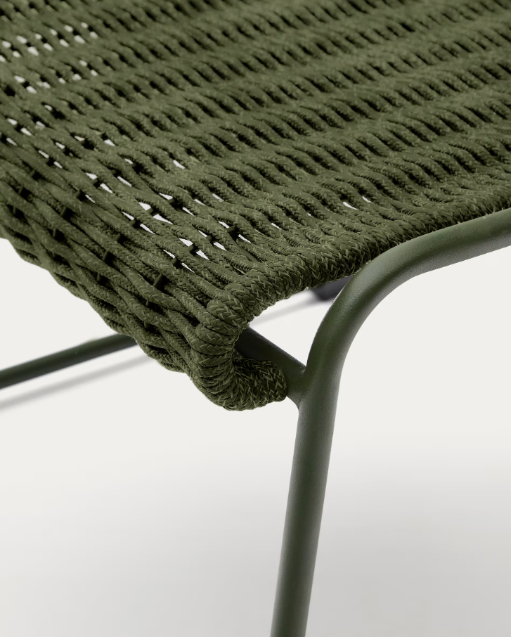 Buitenpoef MAURINA groen met groene stalen basis