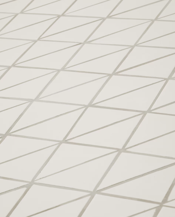 Buiten tafel MAURINA écru met groene stalen basis