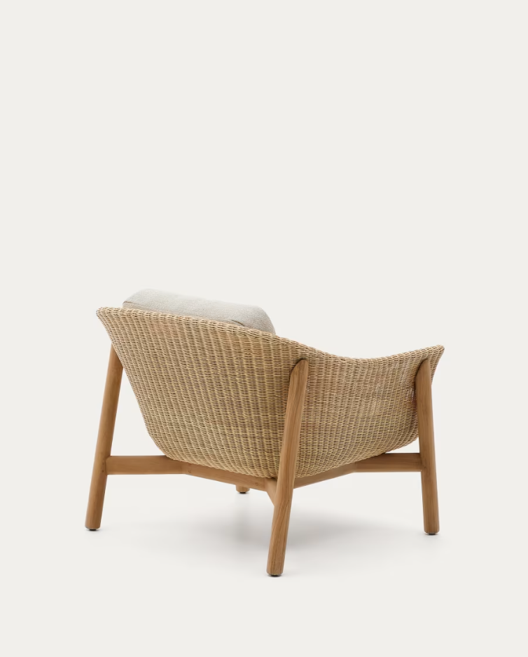 Außenstuhl GALEA aus Teakholz mit Rattansitz