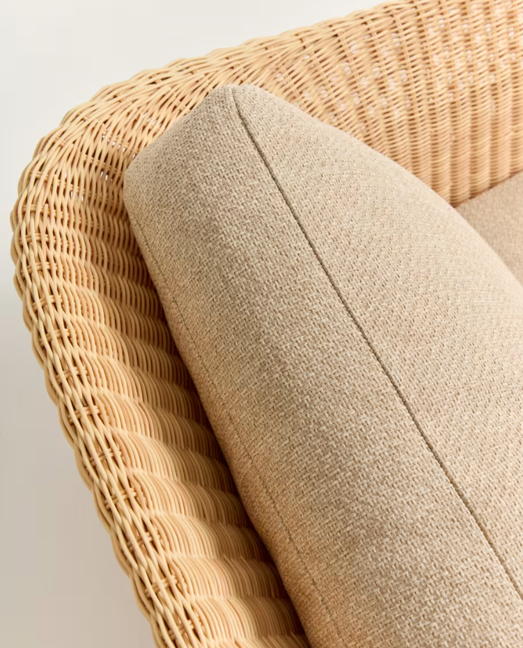 Außenstuhl GALEA aus Teakholz mit Rattansitz