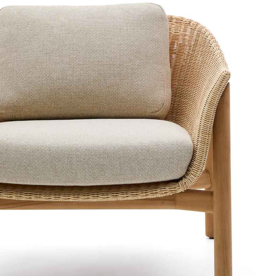 Außenstuhl GALEA aus Teakholz mit Rattansitz