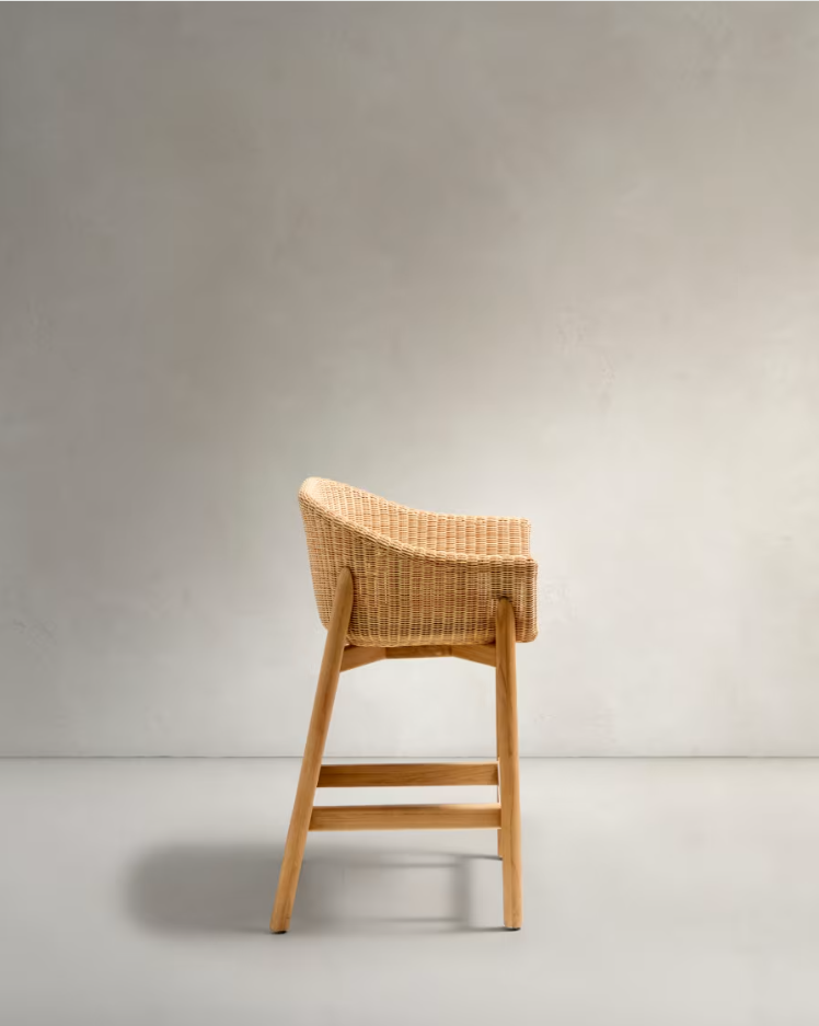 Buitenkruk GALEA van teakhout met rieten zitting