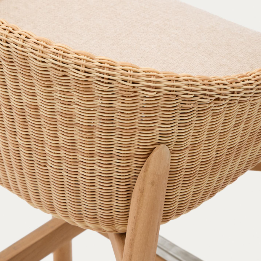 Buitenkruk GALEA van teakhout met rieten zitting