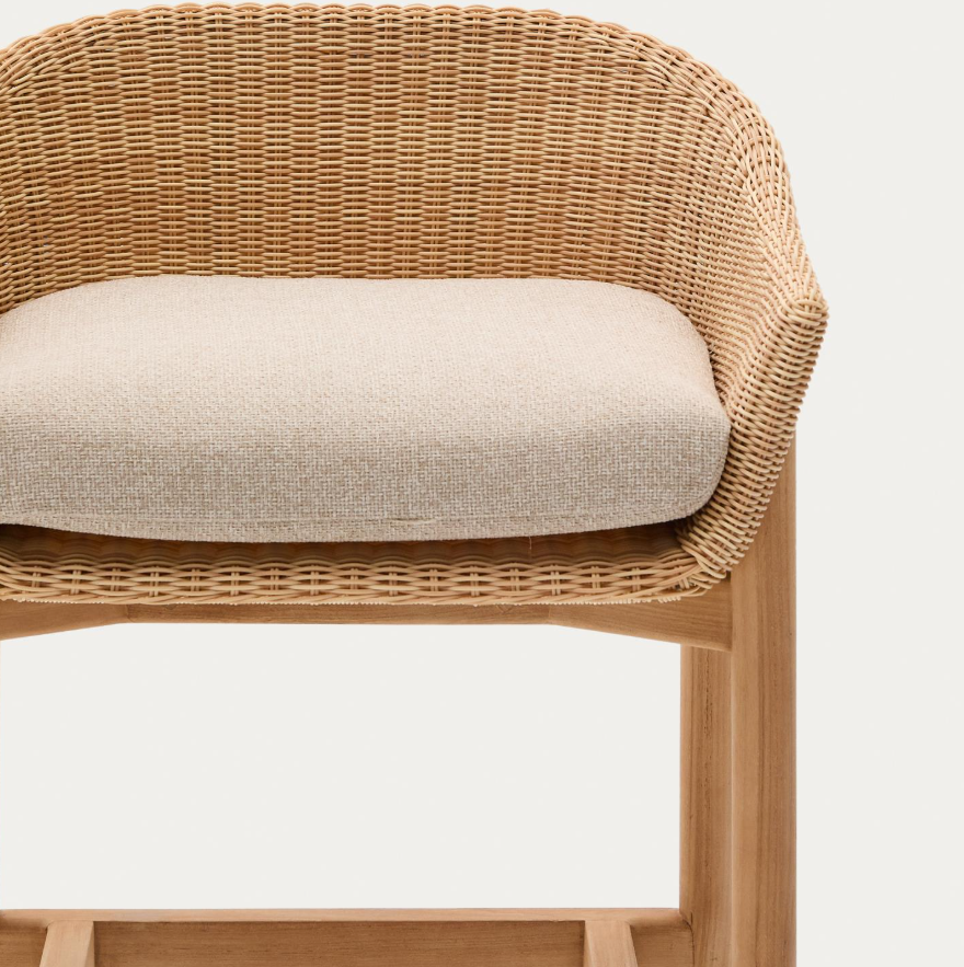 Buitenkruk GALEA van teakhout met rieten zitting