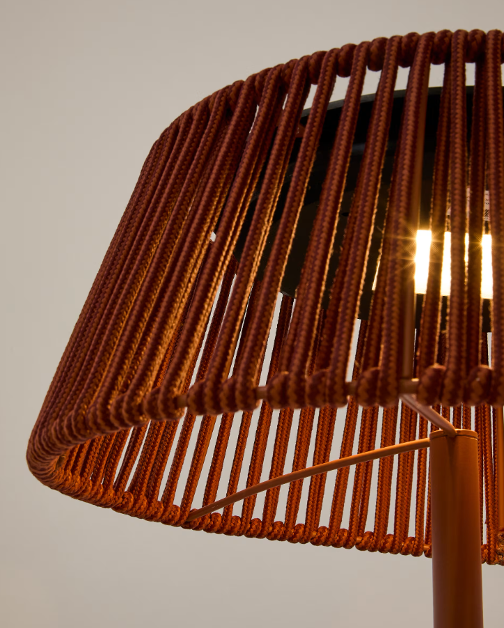 Buiten vloerlamp ALDET touw in terracotta kleur