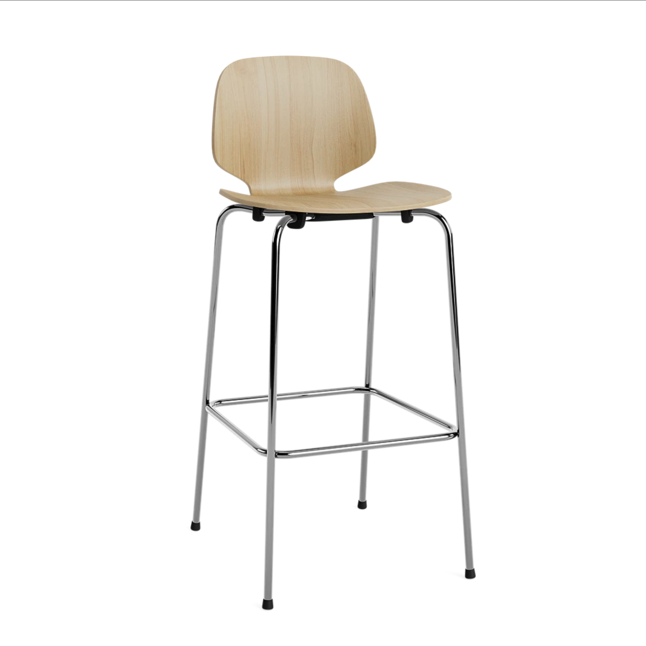 Mein Barstuhl mein Eichenfurnier mit einer Chrombasis