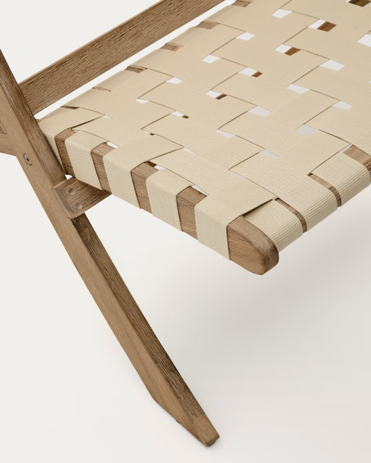 Klappstuhl von Chabeli Schönes Akacja -Holz mit cremigem Finish