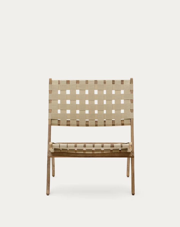 Klappstuhl von Chabeli Schönes Akacja -Holz mit cremigem Finish