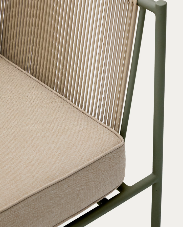 Buitenstoel ZIVIA linnen écru met stalen basis