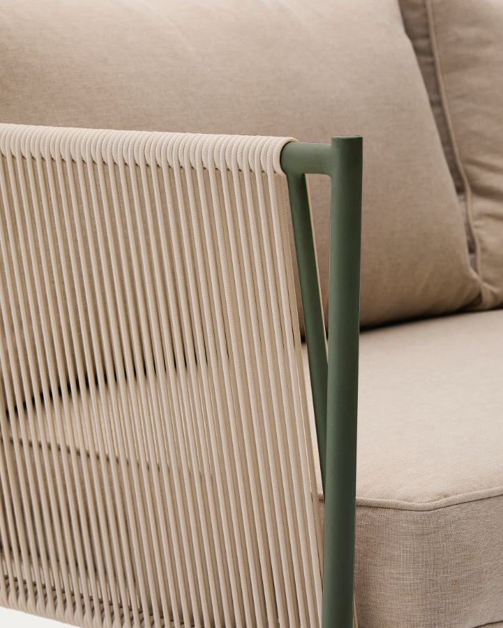 Buitenbank ZIVIA linnen écru met stalen basis