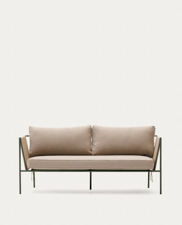 Buitenbank ZIVIA linnen écru met stalen basis